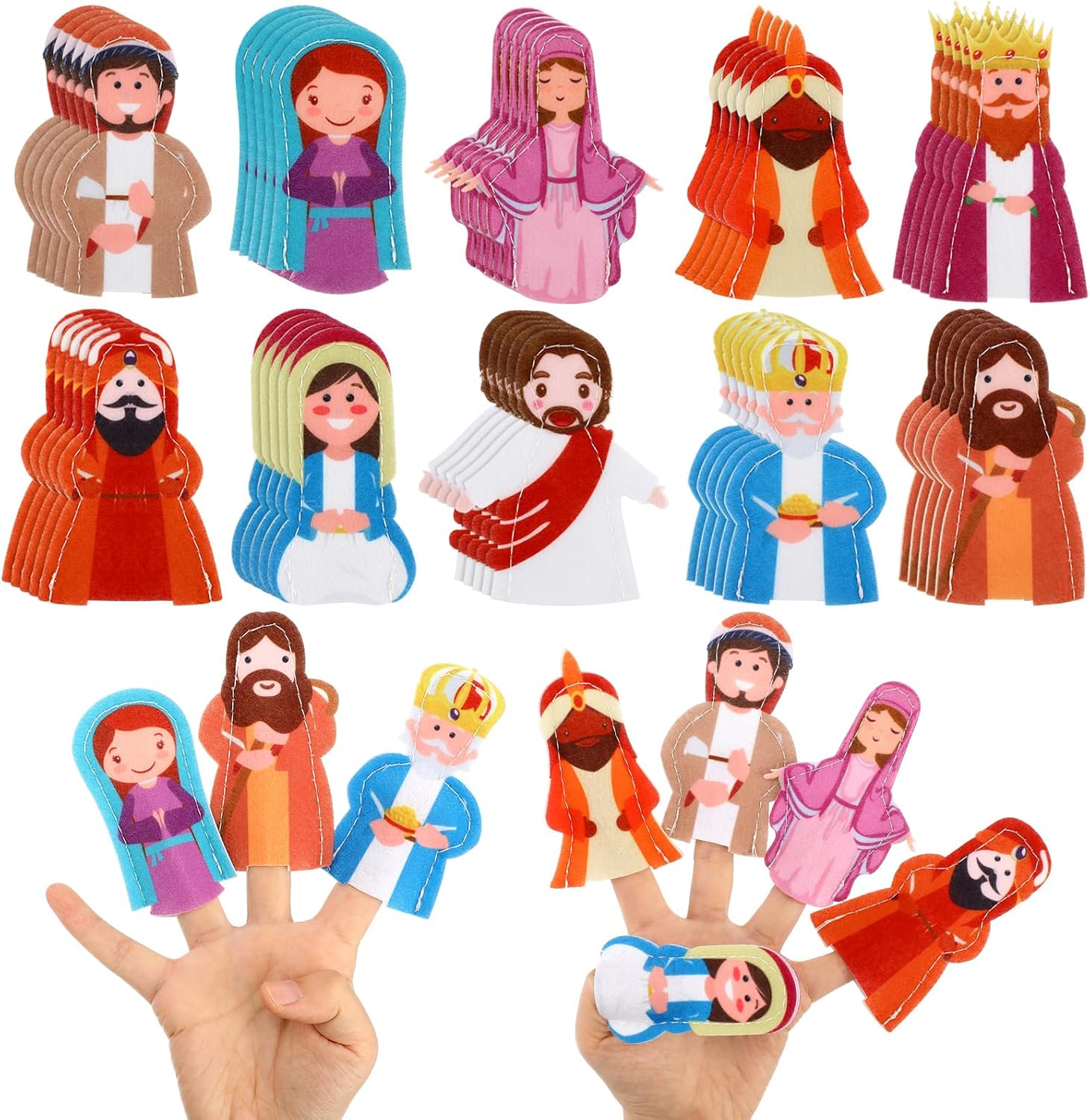 Honoson 60 Pcs Religious Easter Finger Puppets for Kids