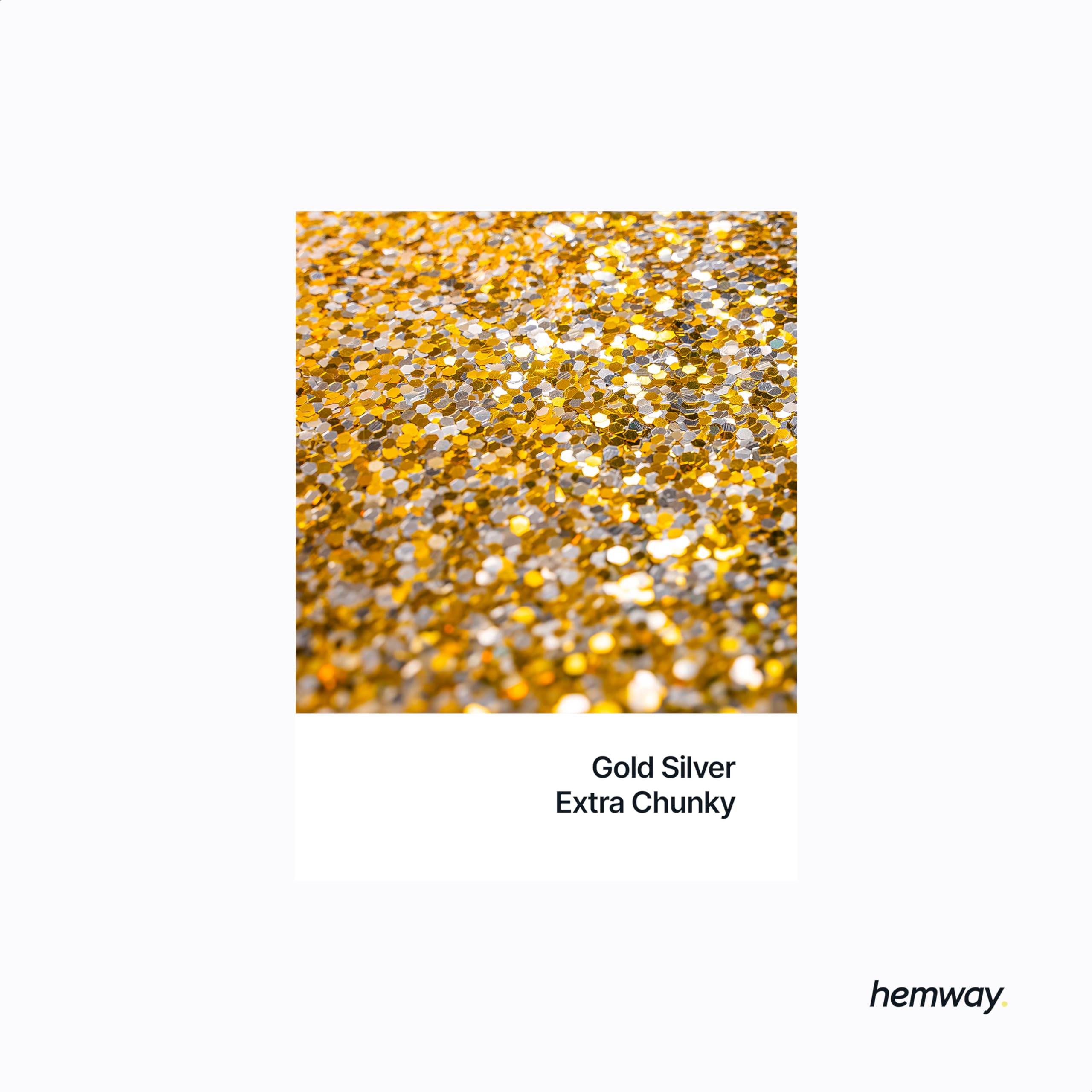 Hemway Glitter Shaker Gold Silver 130g x2 Pack Extra Chunky, Craft Glitter Shakers for Resin & Epoxy Crafts - Image 2
