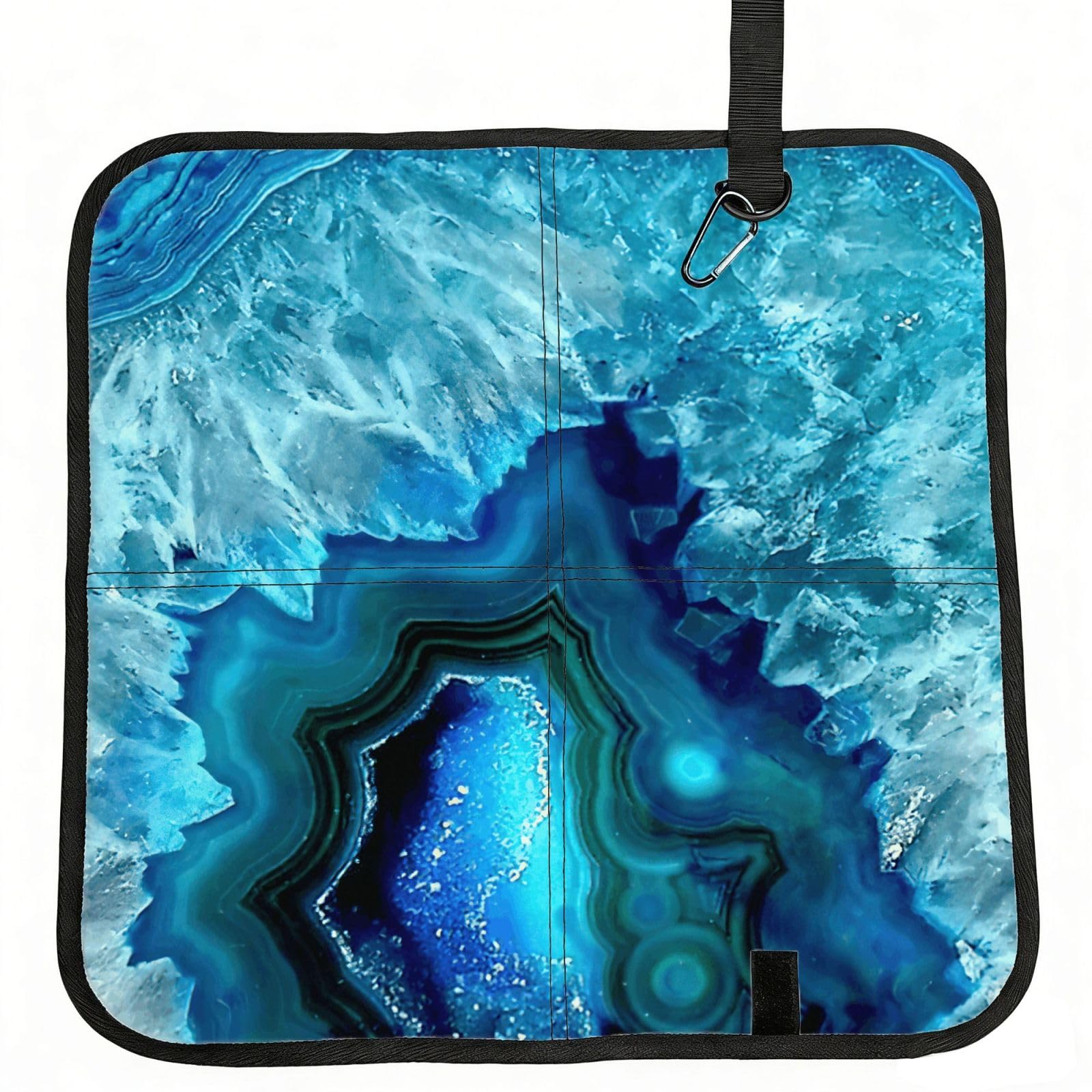 YQxwJL Bright Aqua Blue Turquoise Print Foldable Seat Cushion, Oxford And Pvc Waterproof Portable Seat Pad For Outdoor Camping Hiking