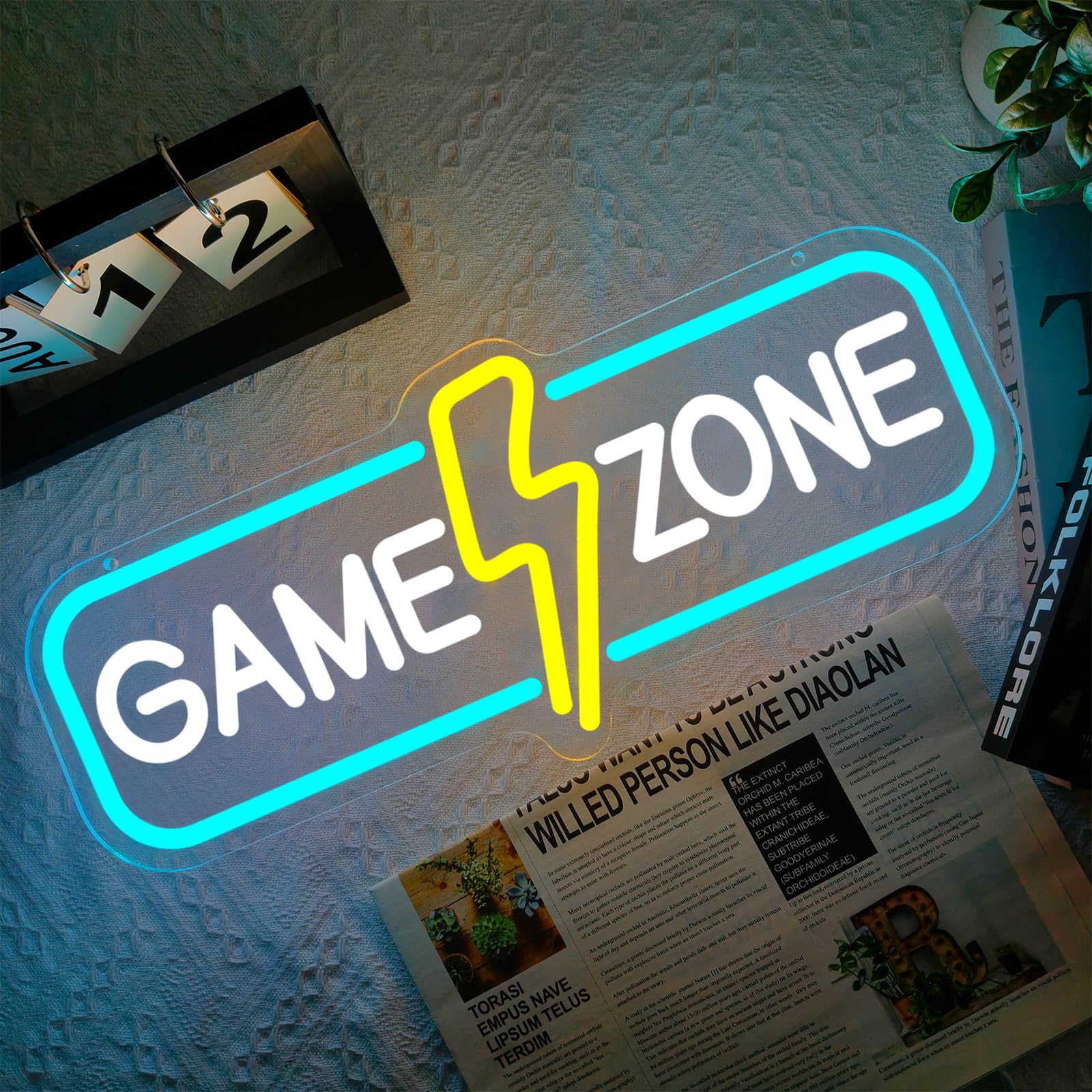 GAME ZONE Neon Schild LED Gaming Zimmer Deko