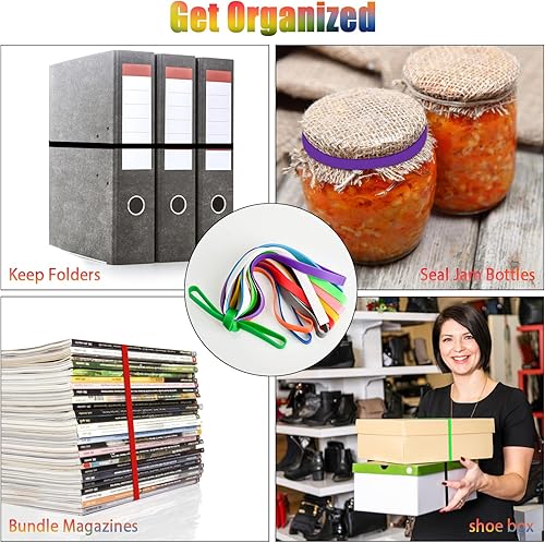 Miniatura 7 de 12 bandas de toalla  Bandas coloridas de toalla de playa de 8 pulgadas, bandas de goma de silicona para suministros de oficina, bandas elásticas