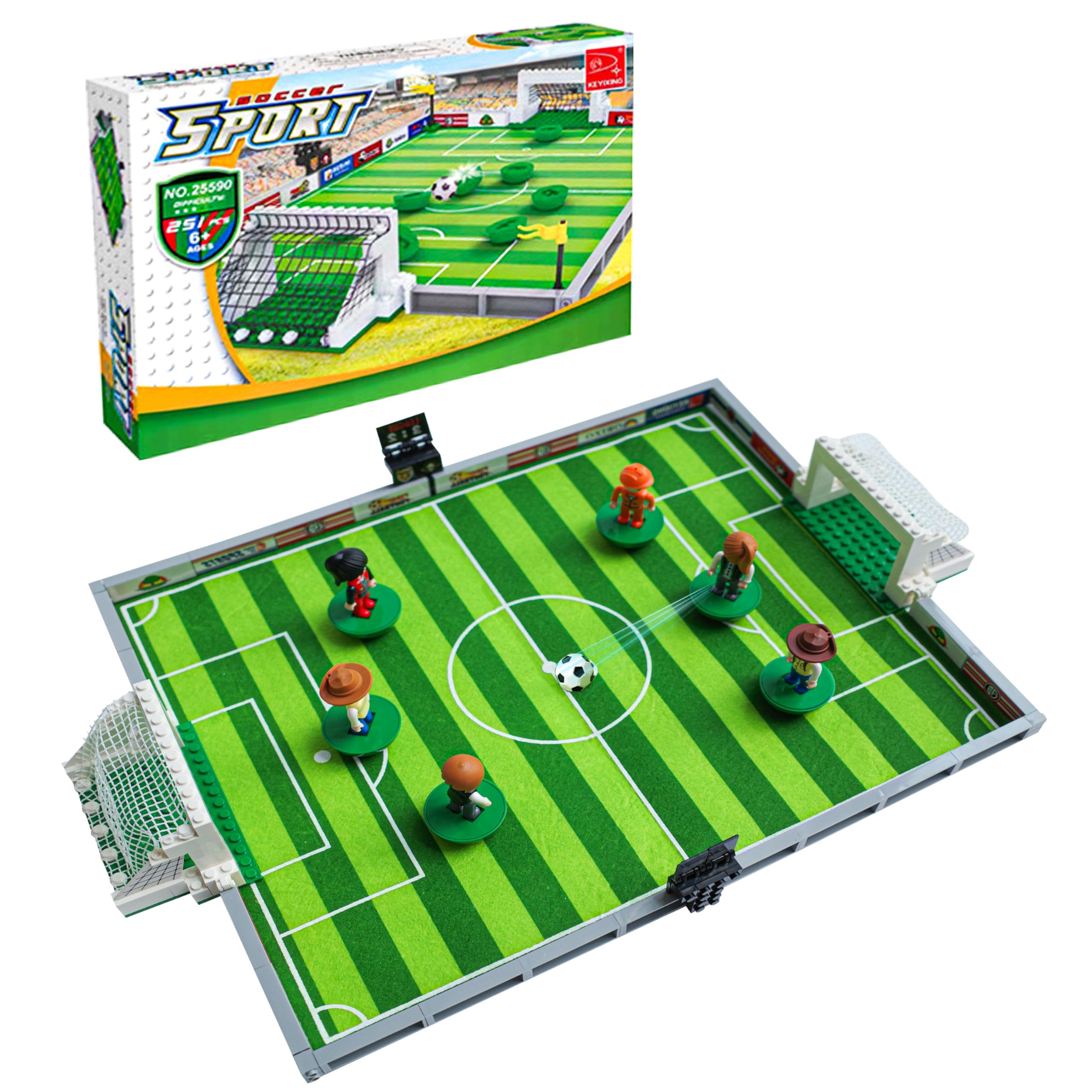スポーツトイ・アクショントイ #UNBRANDED STEPROUND FULLSIZE Amazon.com: Soccer Field Building Blocks Set, Compatible with