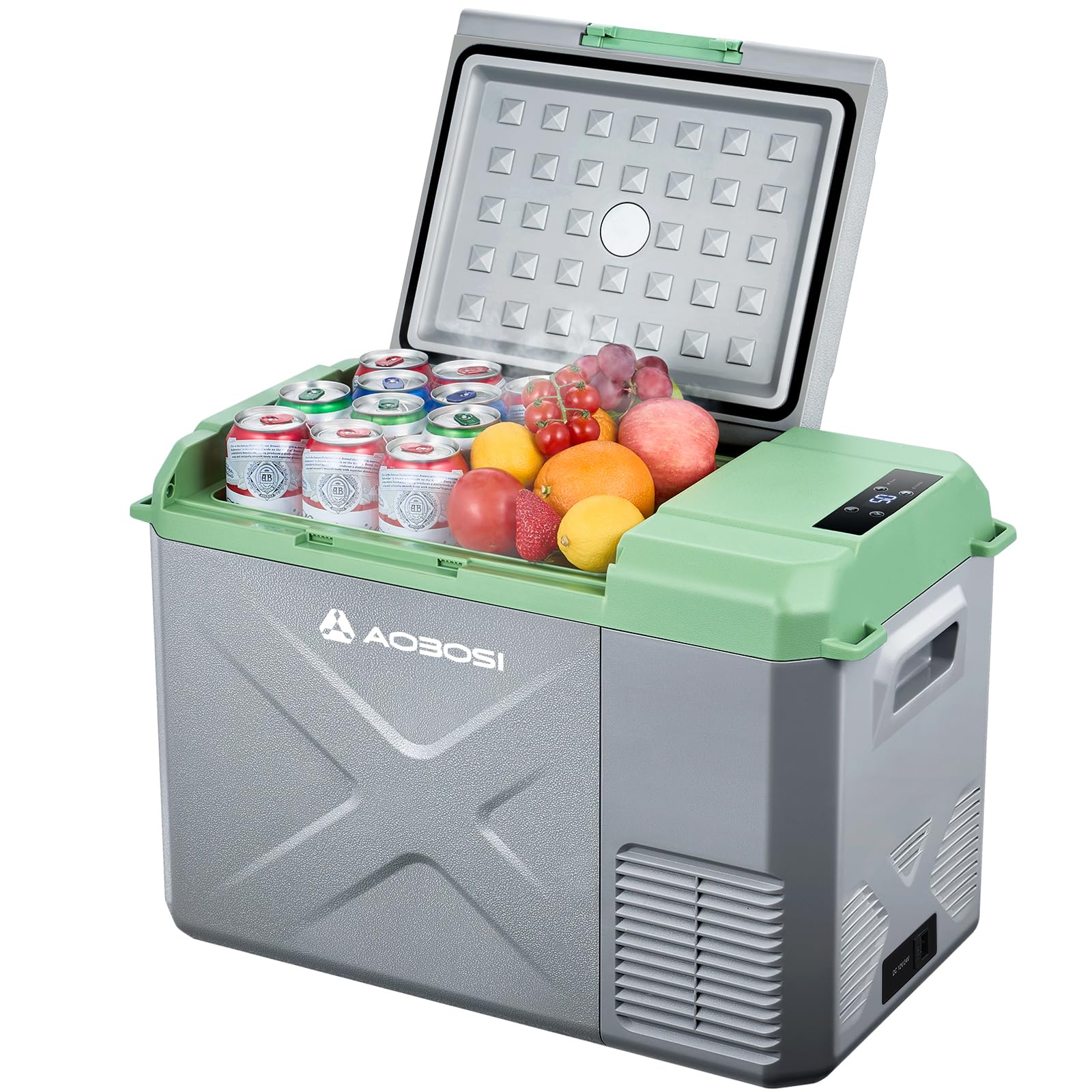 AAOBOSI 24L Nevera Portatil,Nevera Camion,con Modos MAX y Eco Nevera Portátil,Nevera de Coche,Nevera Coche 12/24V DC Y 100-240V AC,para Coche y Camión,RV,Viaje