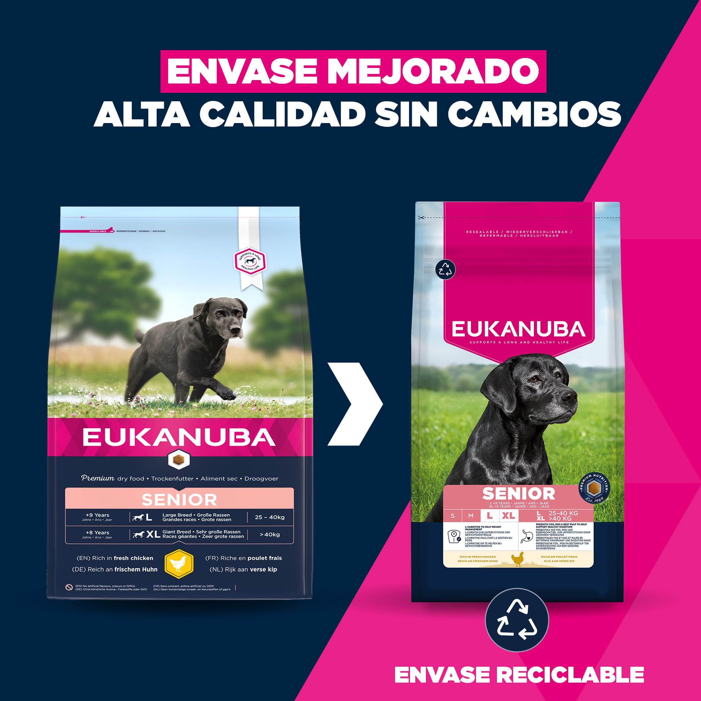 Eukanuba Alimento seco para perros viejos de razas medianas con pollo 15 kg