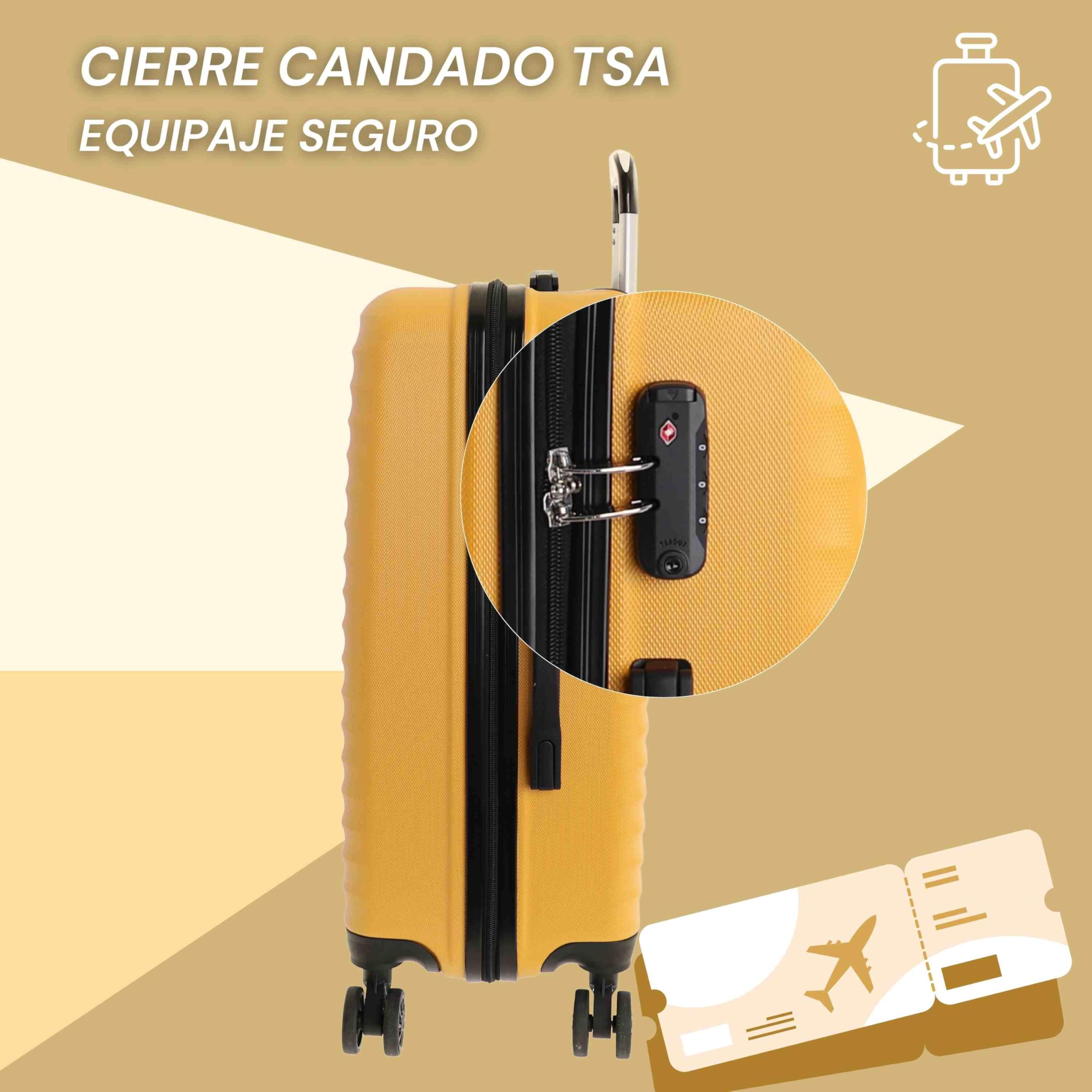 DON ALGODON Maleta Mediana 23 kg | Maleta de Viaje Rígida con 4 Ruedas Dobles 360º, Candado TSA y Asa Telescópica | Equipaje Resistente al Agua para Viajes en Avión - 4