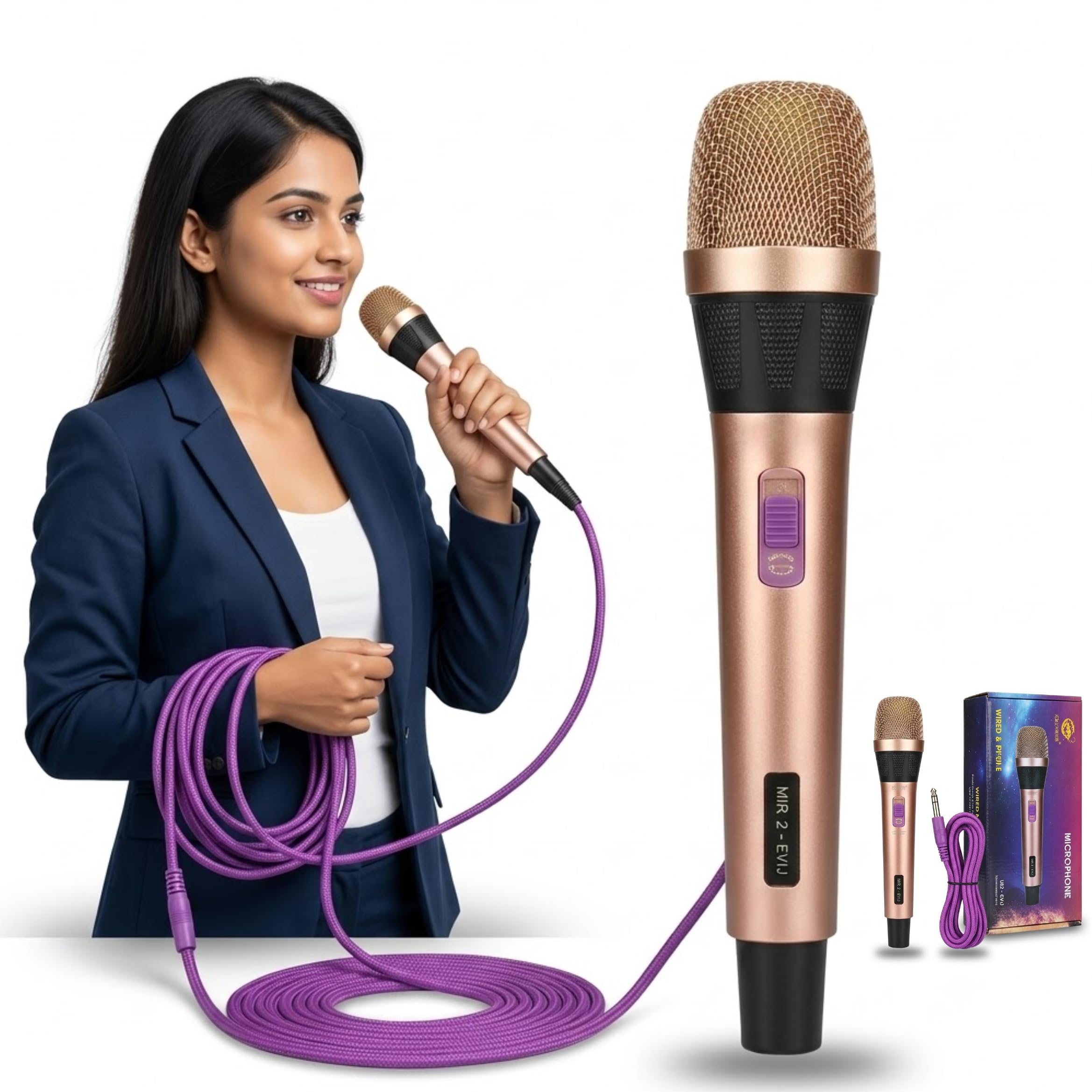 Drumstone (Luxurious 5 Year Warranty Wired Microphone for Singing, Karaoke & Recording, Professional Dynamic Vocal Mic with Clear Sound, Long Cable for Home Studio, Stage & DJ Use 𝐆𝐨𝐥𝐝𝐞𝐧-image-12
