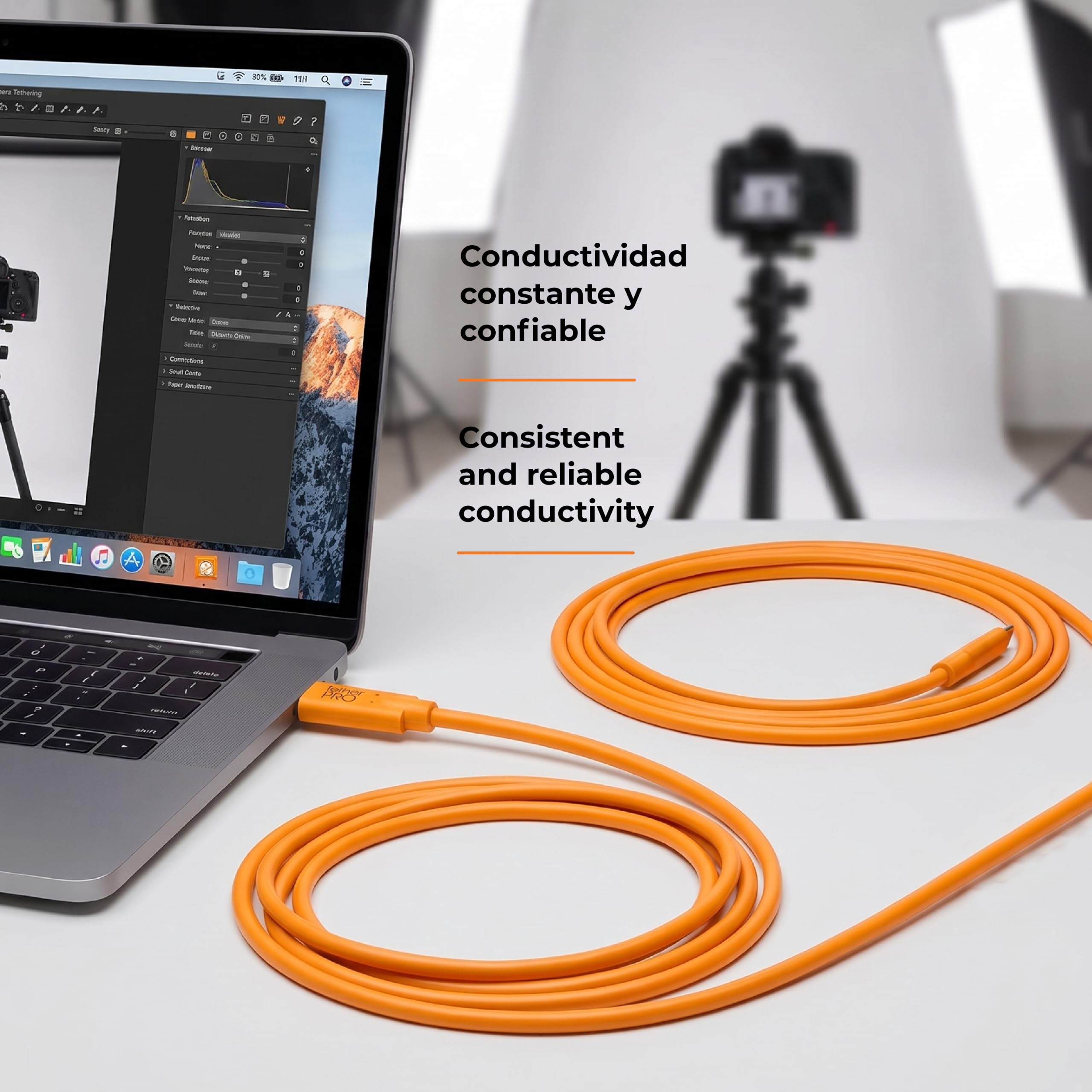 Tether Tools USB-C a USB-C 4,60 m, color naranja
