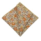 Floral Cotton Pocket Squares for Men Colorful Flower Printed Handkerchiefs Mens Pocket Square for Wedding Prom Party