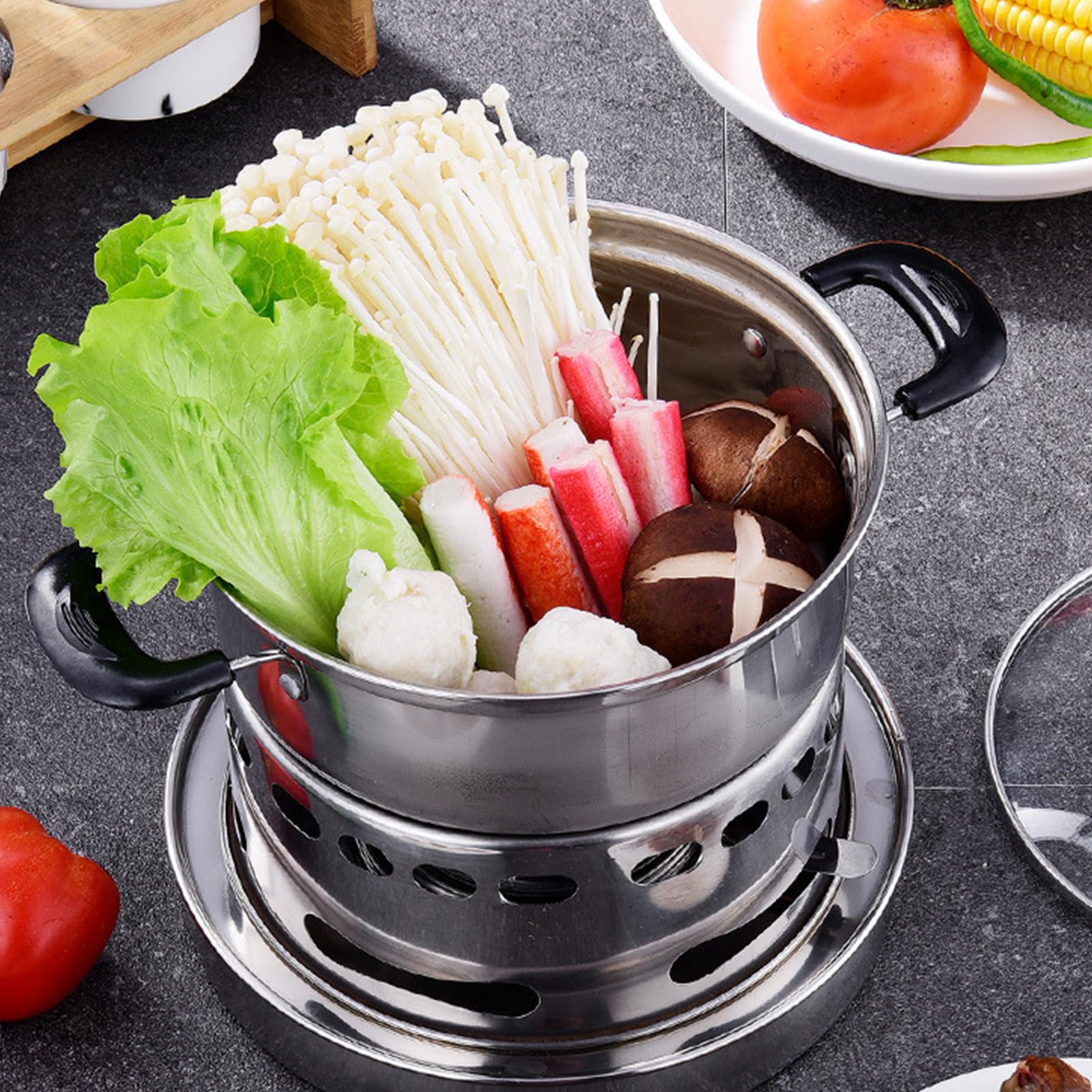 Poêle Spirit en Acier Inoxydable Ensemble de Poêle de Cuisine Extérieur Convient Pour Intérieur Et Camping