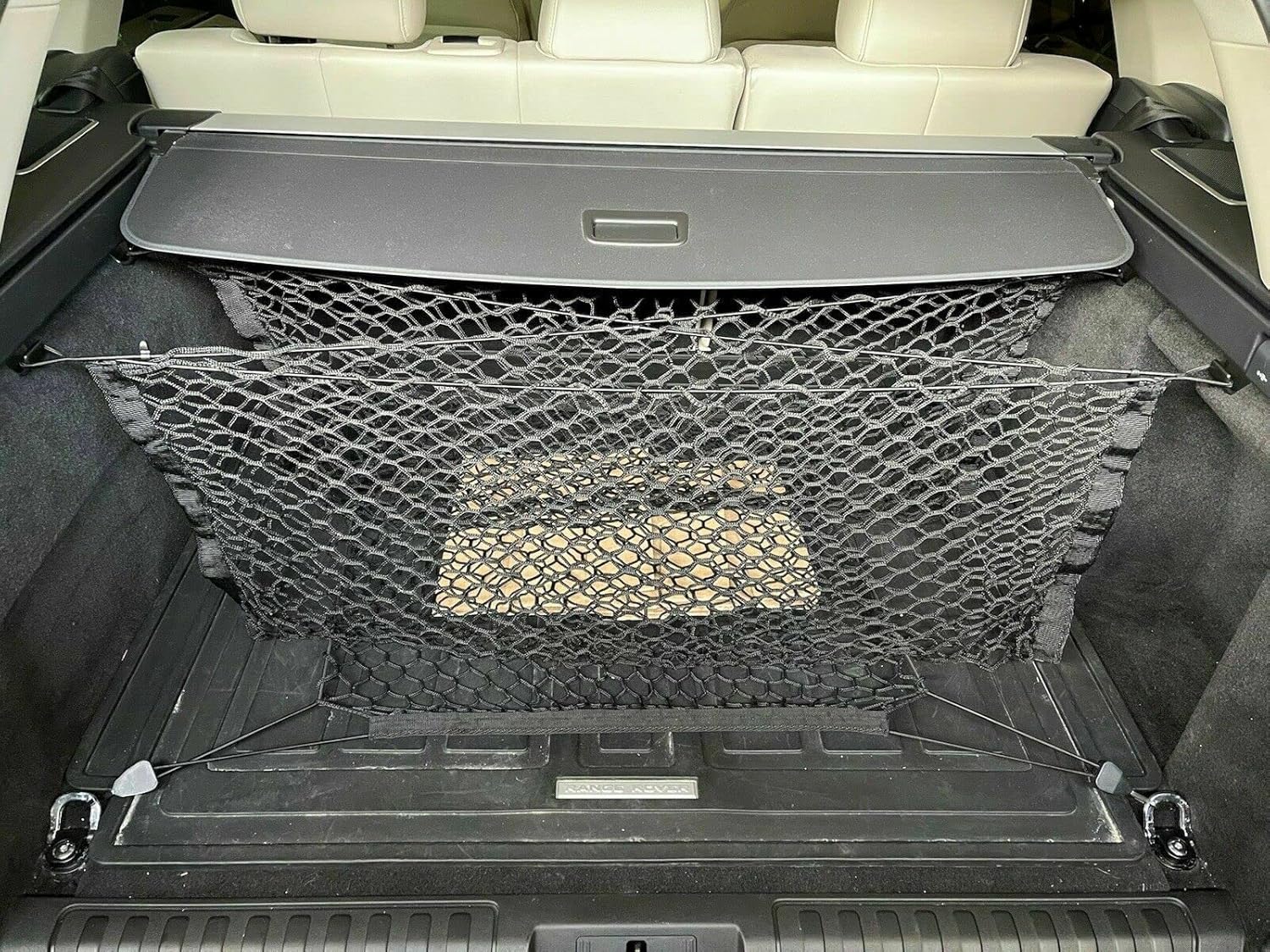 Qty.3 Rear Trunk Cargo Nets For Land Rover Range Rover Sport 2014–2025–2 Middle Trunk Envelope Nets + 1 Floor Style Cargo Net for SUV–Premium Mesh Car Trunk Organizer–Compatible with Range Rover Sport