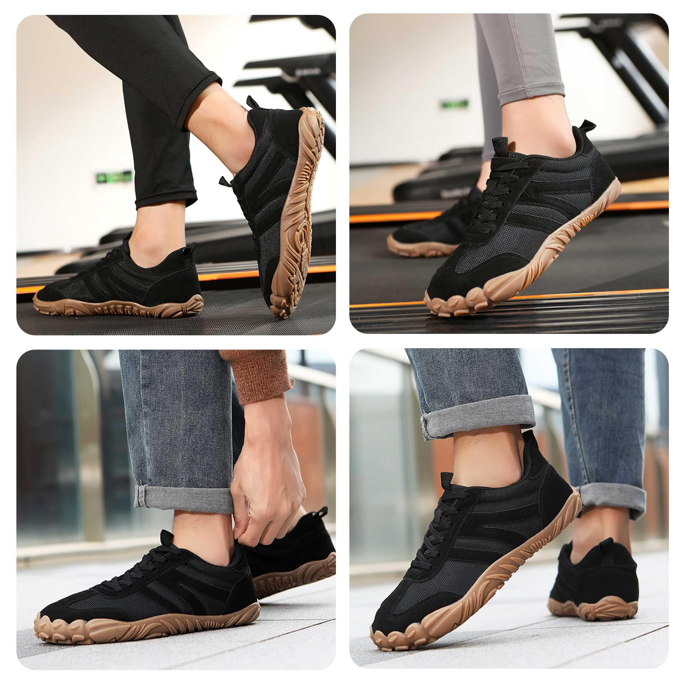 Scarpe Barefoot Ginnastica Minimaliste Uomo Donna Estive Comode Pianta Larga Running Trail Leggere Traspiranti Nero 43 EU