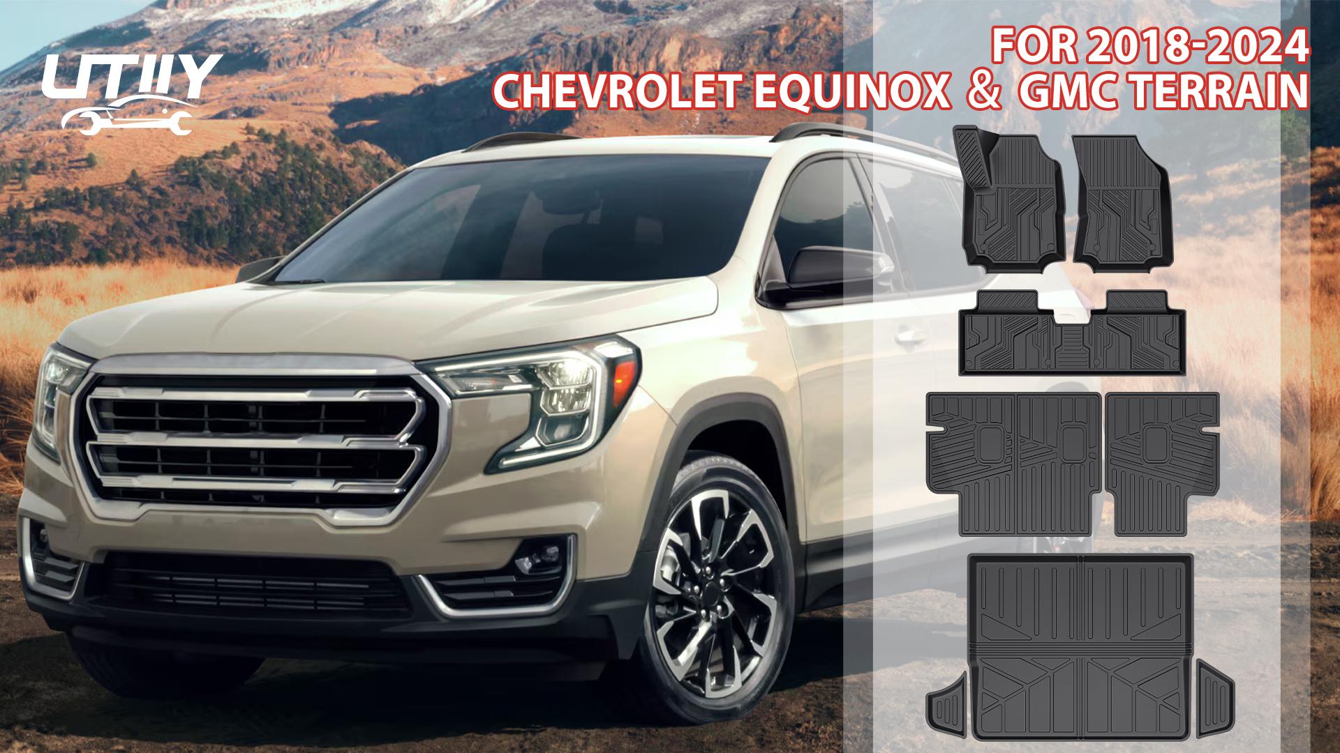 ZQULOYO Cargo Liners Backrest Mat For Chevy Equinox & GMC Terrain Accessories 2018-2024 With Hook&Loop Rear Trunk Mat Rear Seat Back Cover Protector All Weather Anti-Slip Split Dog Liner