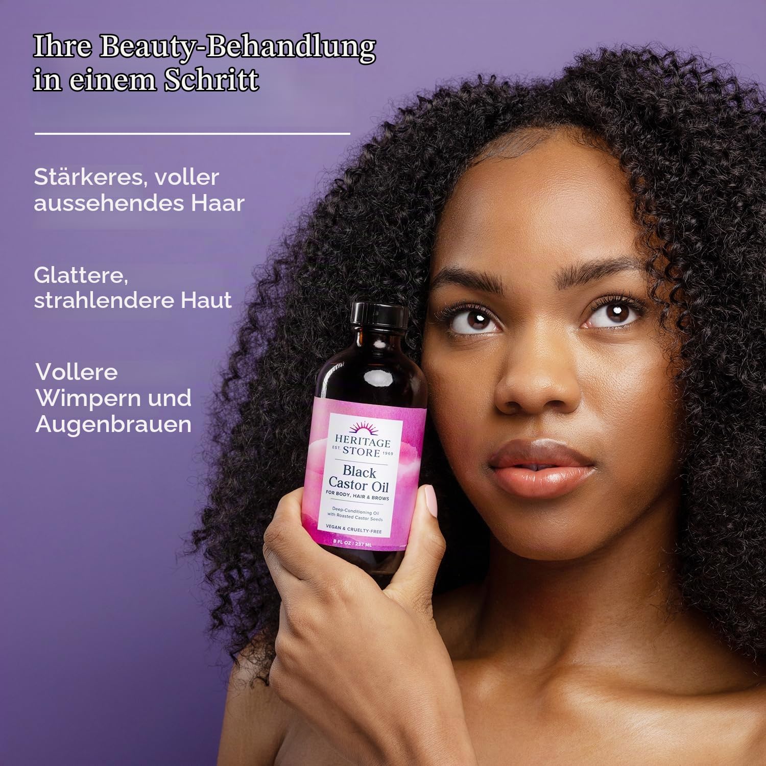 Heritage Schwarz castor oil8 unze.