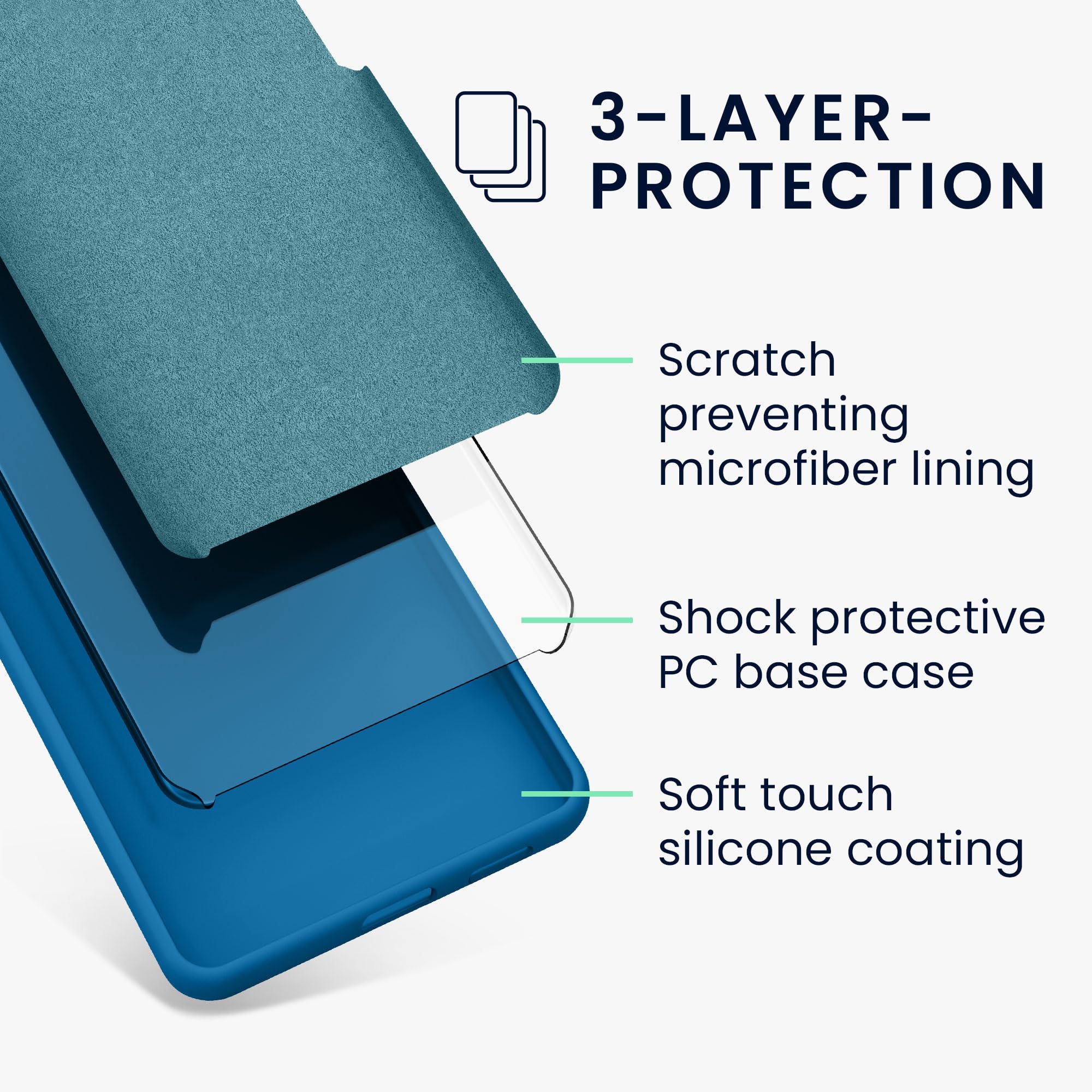 kwmobile Case for Samsung Galaxy S23 Case - Soft Cover - Shockproof Silicone - Wireless Charging Blue Reef — view 6