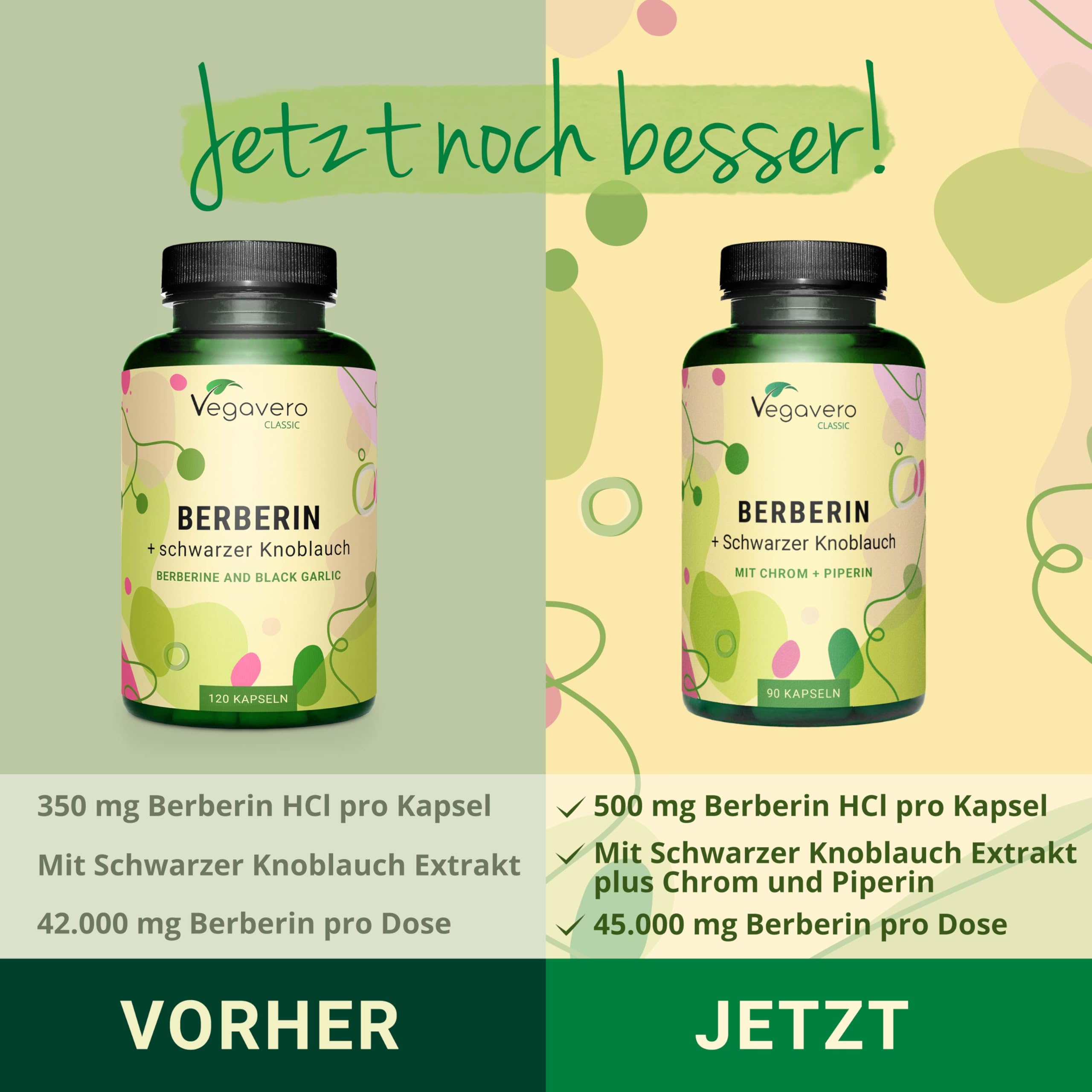 Berberine HCL Vegavero® | 500 Mg Barberry Extract With Black Garlic Extract | 4 Month Supply | NO Additives, Lab-Tested | Blood Sugar Levels Supplement | 120 Capsules | Vegan - View #11