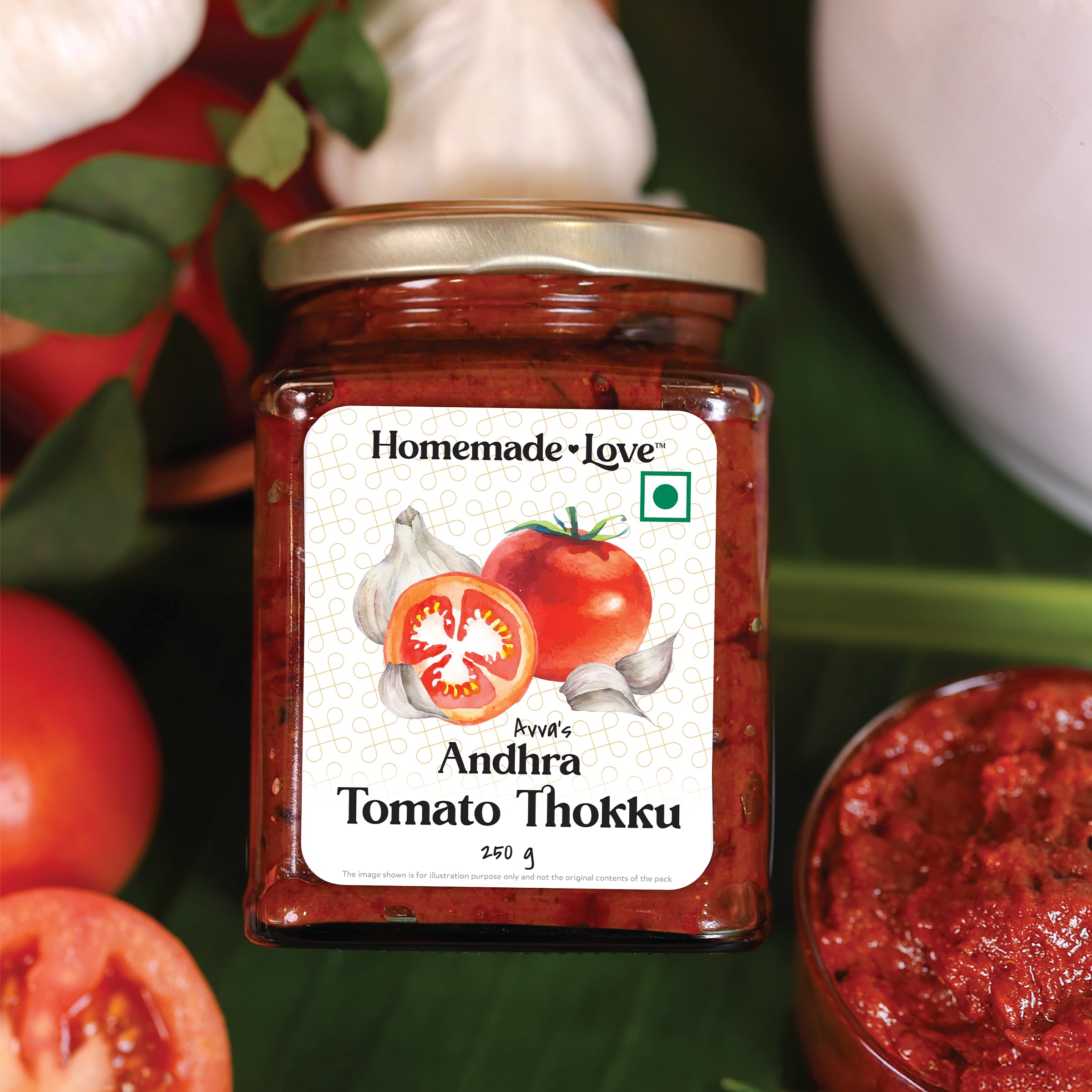 Homemade Love Andhra Tomato Thokku (250 Gm) | Tomato Pickle with Garlic Pure Natural Home Made Taste | Authentic Andhra Style Achar Perfect for Rice, Dosa, Idli, Upma & Roti | No Artificial Colors - Image 8 thumbnail
