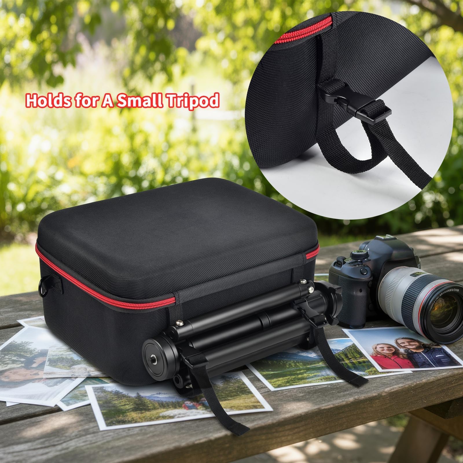 Custodia per fotocamera Canon EOS Rebel T7/R50/R6 Mark II/R100, per Sony Alpha 7 IV/ ZV-E10/ A6400/ A6700/A6100, per Nikon D7500 DSLR SLR, borsa per obiettivo/batteria/treppiede, con tracolla - solo