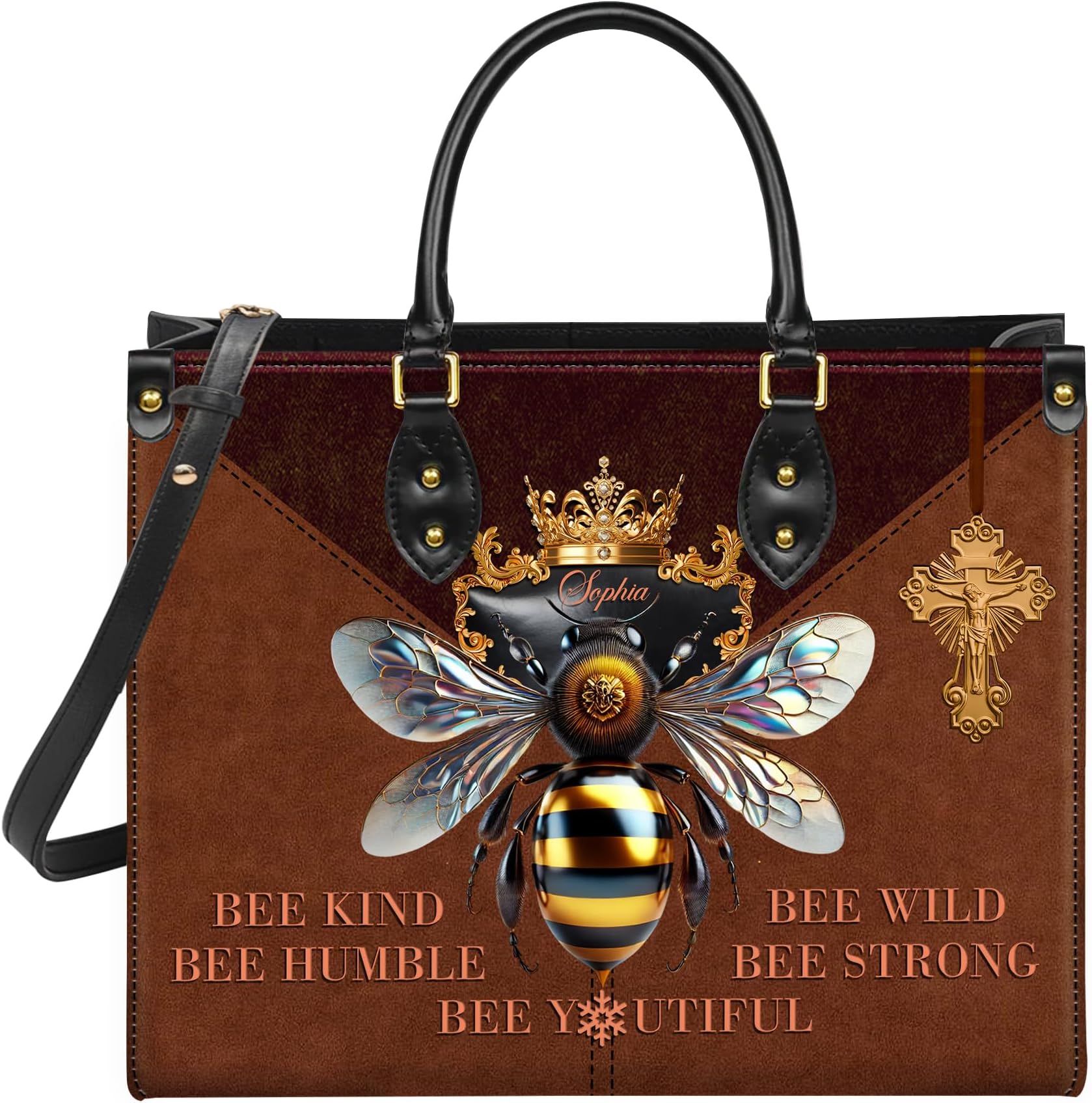 Personalized Leather Handbag for Women, Custom Name Church Bag, Christian Gifts, Gifts for God Lovers