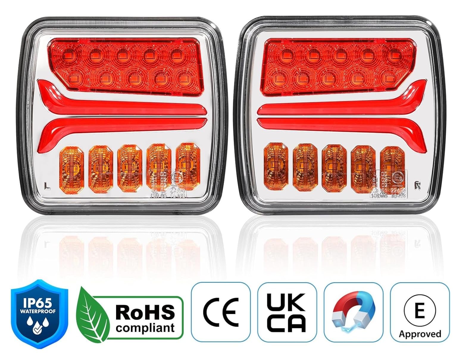 Kit de luces traseras LED base magnética inalámbrica inalámbrica 4 funciones batería 2000mAh toma de remolque 7 pines luces de remolque universal para remolque agrícola camión