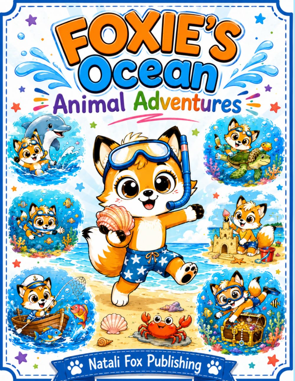 Foxie’s Ocean Animal Adventures: A Cute and Simple Coloring Book for Kids Ages Ages 4-8