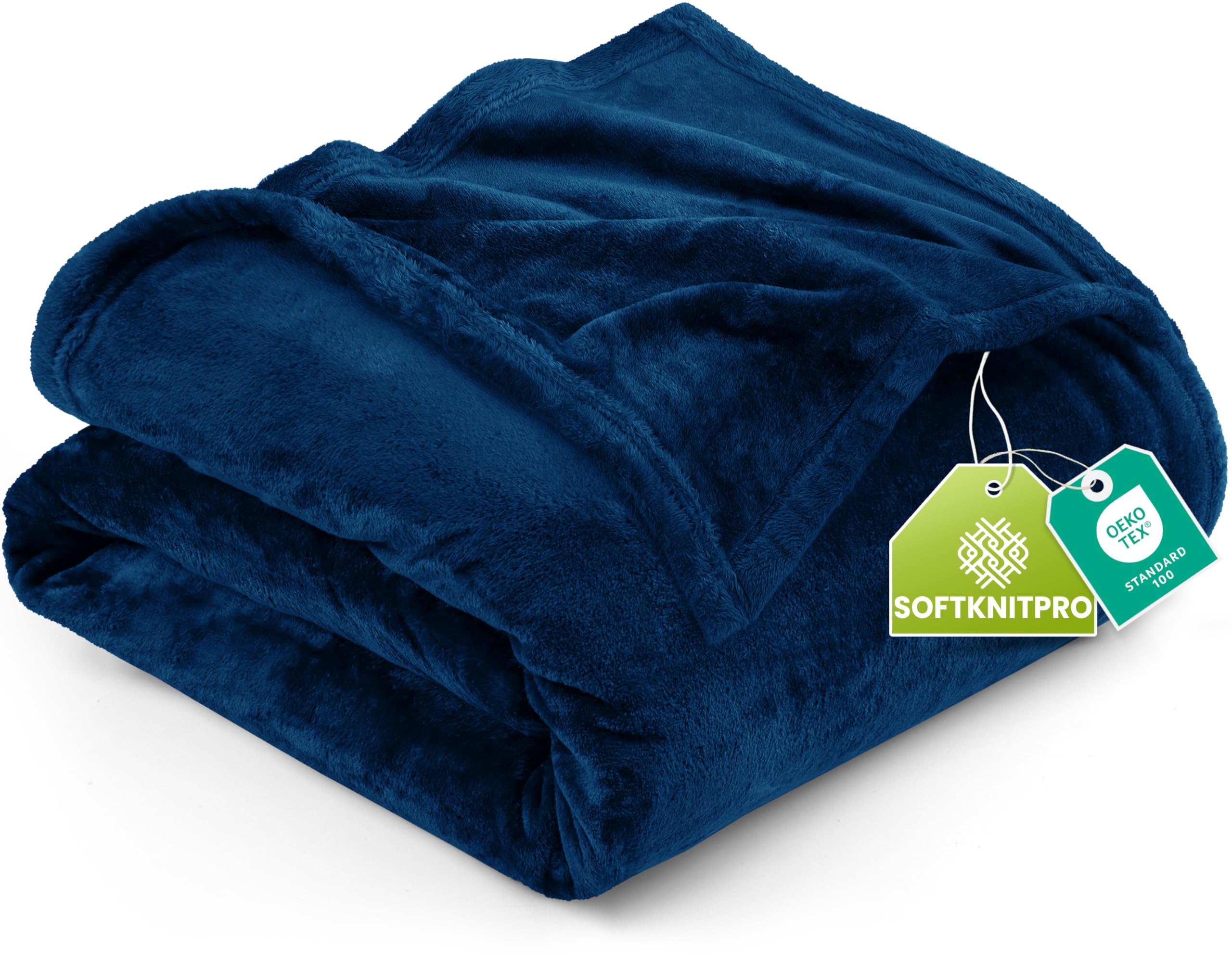 Utopia Bedding Fleece Blanket Twin Size Navy 300GSM Luxury Anti-Static Fuzzy Soft Microfiber Dorm Bed Blanket (90x66 Inch)