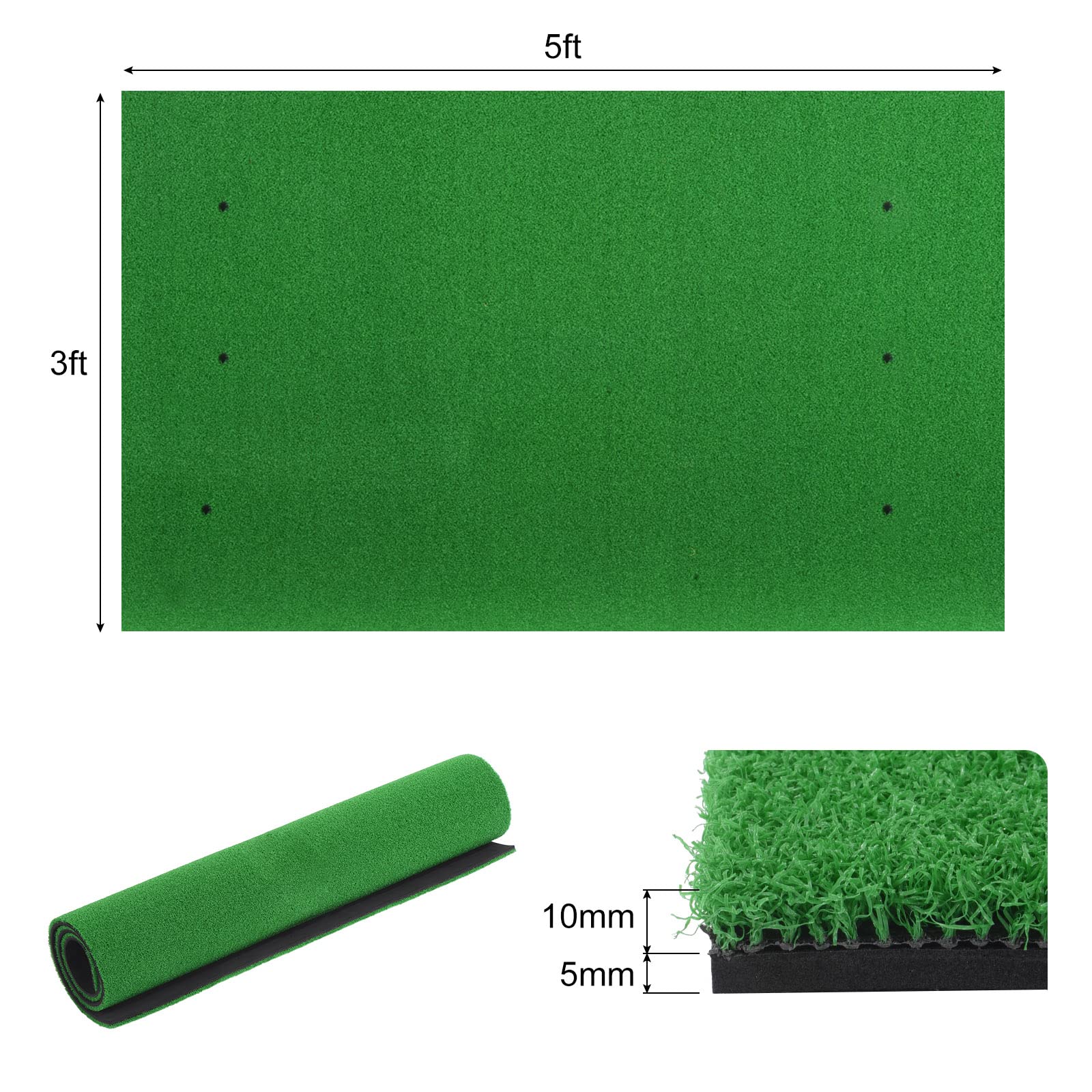 Bearwill Golfmatte 1,5x1,5 M, 31 Mm Dick – Kunstrasen Für Innen & Außen, Perfekt Zum Üben