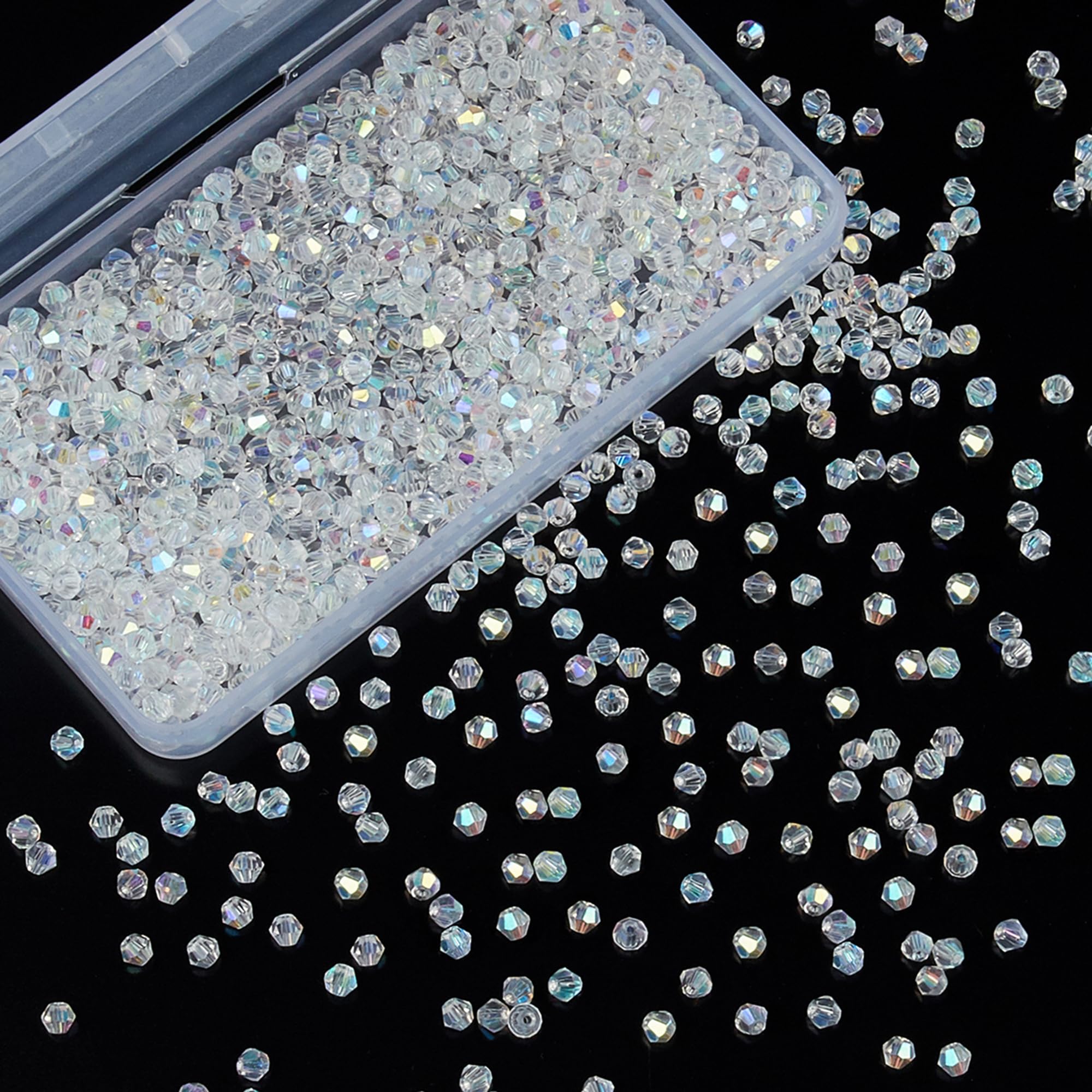 Amazon.com: Laopottbeads 1100PCS 4mm Bicone Crystal Glass Beads