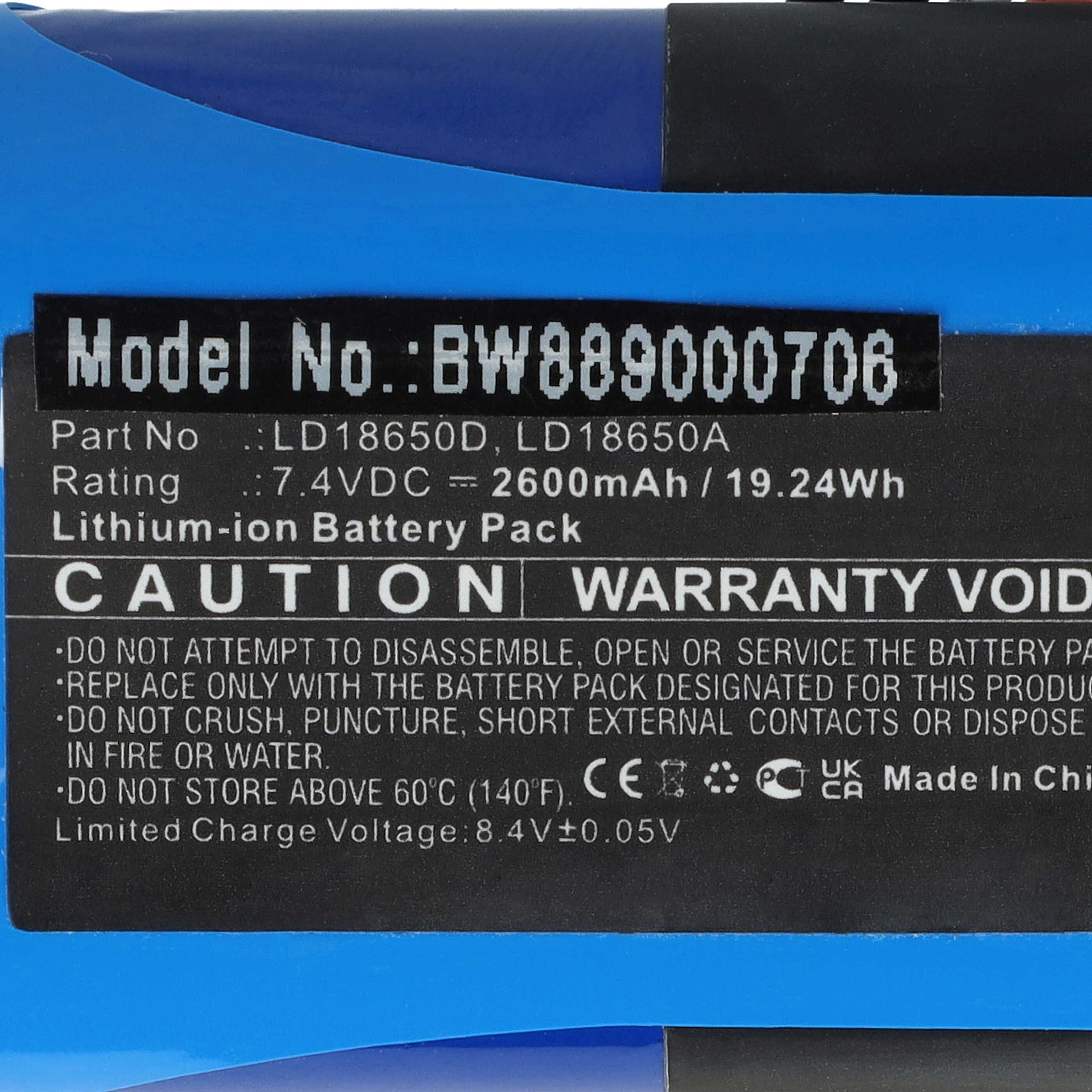 vhbw 1x batteria compatibile con Panasonic RQ-S125, RQ-SX10, RQ-SX32, RQ-SX35, RQ-SX46, RQ-SX52 MP3 music player lettore musicale (1200mAh, 1,2V, NiMH