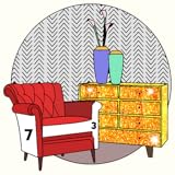 Furniture Color By Number - House Interior Glitter Painting