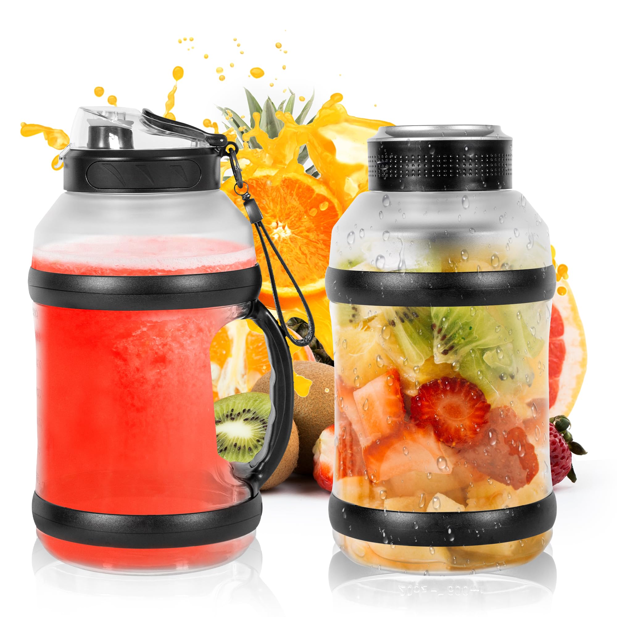 Batidora portátil para batidos y batidos de 1800 ml, licuadora personal recargable con tapa de viaje para cocina, 4000 mAh, taza de licuadora impermeable con seis cuchillas para