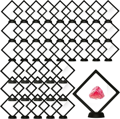 Miniatura 7 de 60 piezas de vitrina flotante 3D de película de polietileno para joyería, caja de almacenamiento de monedas, soportes para monedas antiguas de