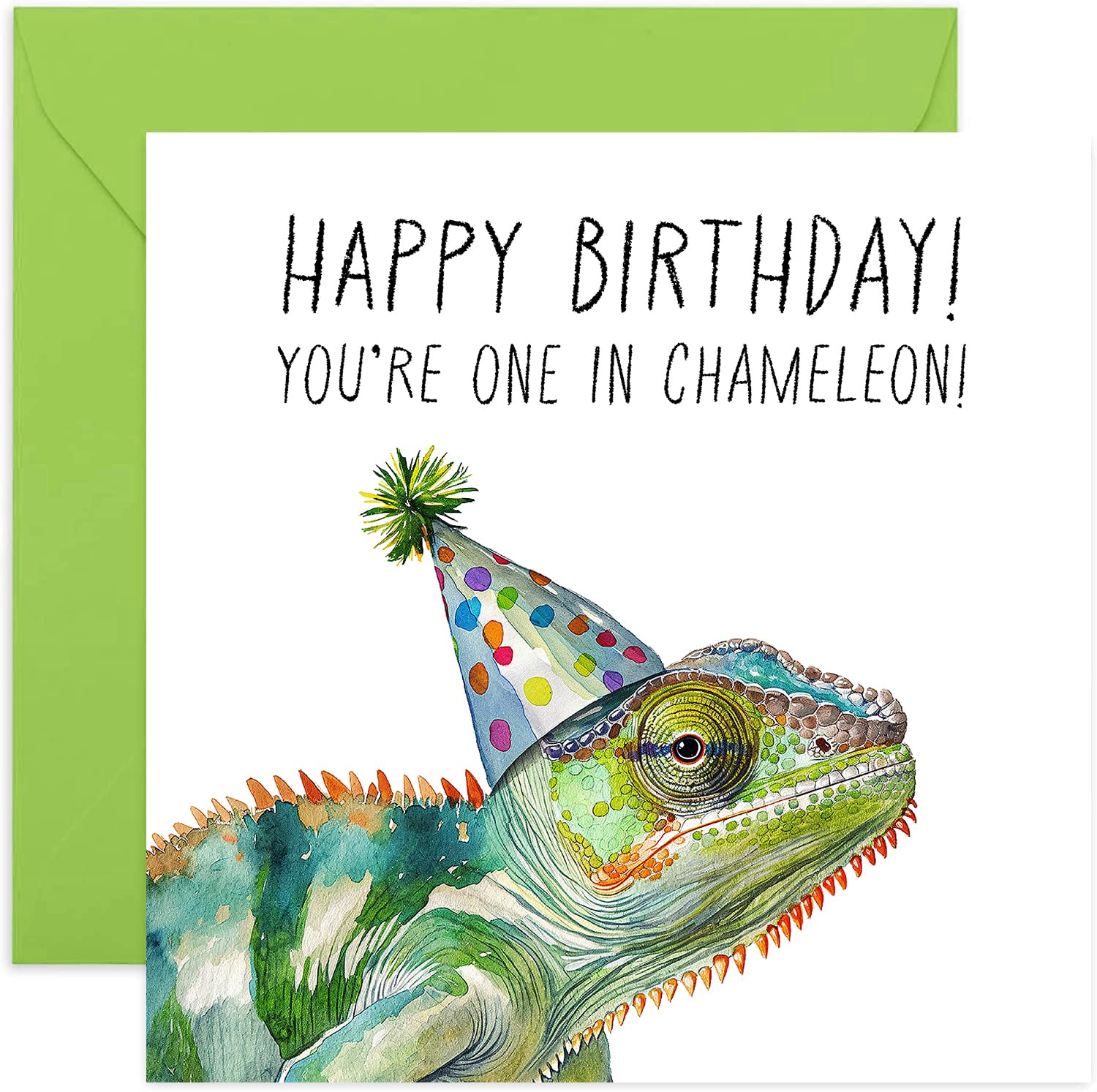 Carte D'anniversaire Amusante Caméléon Pour Elle Ou Lui – Carte D'anniversaire Pour Fils, Fille, Maman, Papa – Cartes D'anniversaire Colorées