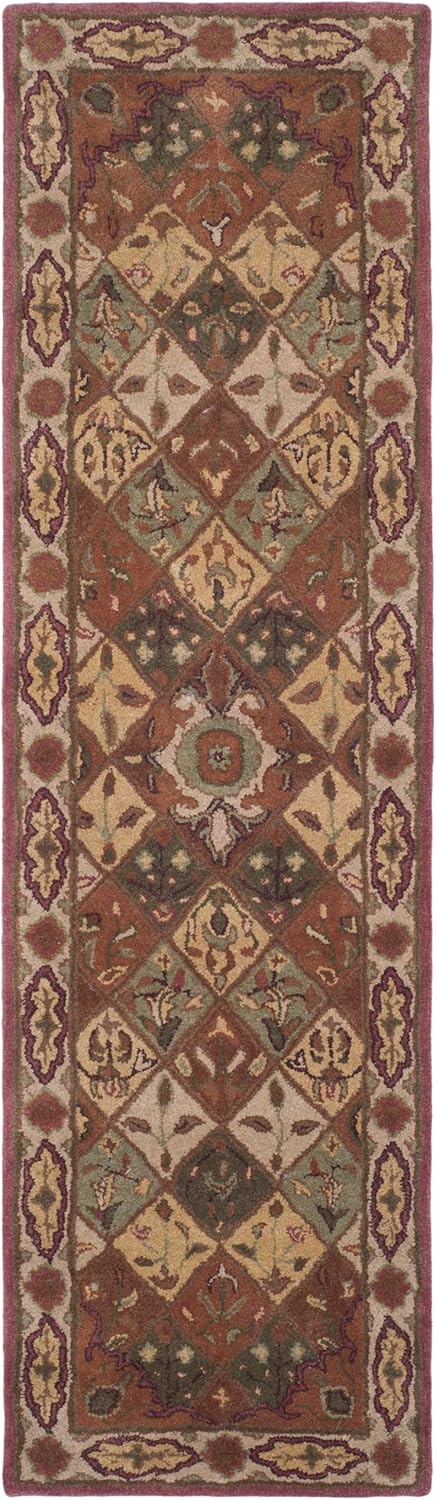 SAFAVIEH Heritage Collection Runner Rug - 2'3" x 8', Rust & Ivory, Handmade Traditional Oriental Wool, Ideal for High Traffic Areas in Living Room, Bedroom (HG917A)