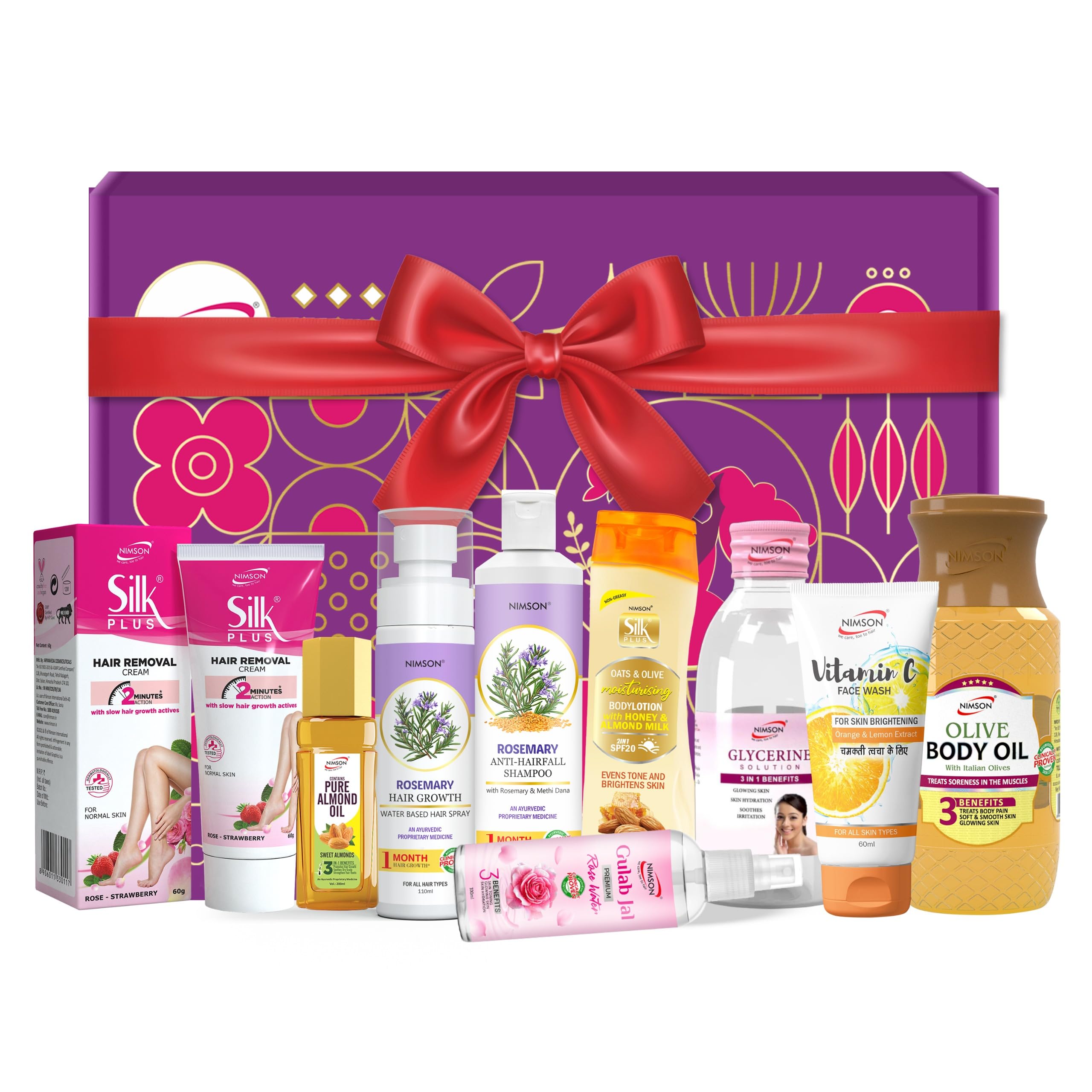 Nimson Complete Body & Face Care Gift Set (9 Items) | Hair Spray, Shampoo, Glycerine, Oil, Ubtan, Hair Cream, Rose Water & Olive Oil | All Occasion Personal Care Combo-image-17