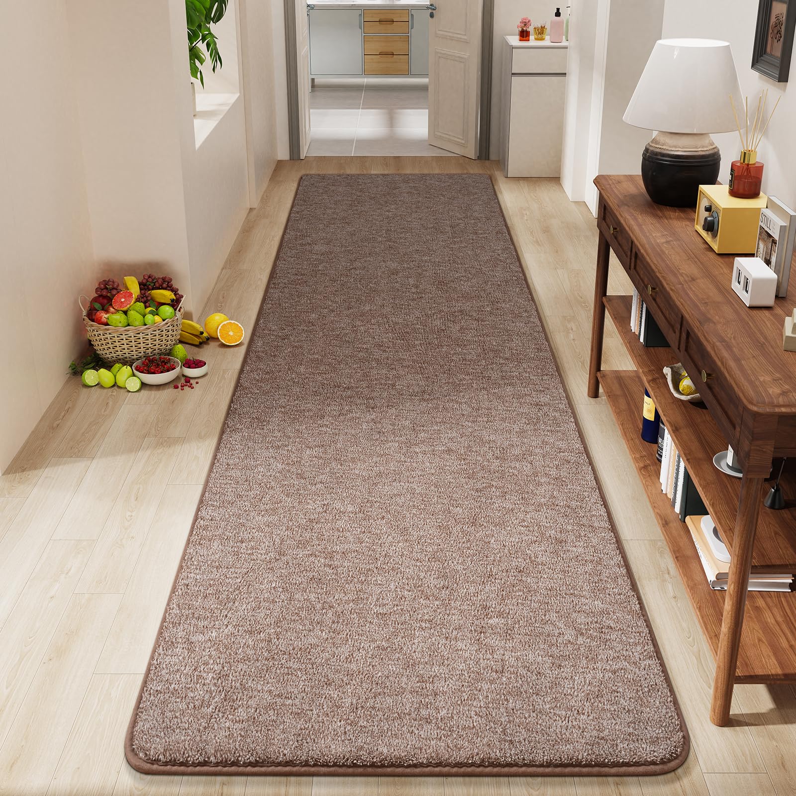 Amearea Hallway Runner Rug 2x8 Modern Soft Area Rug, Chic Color Washable Rugs, Runner Rug for Hallway, Kitchen, Bedroom, Living Room, Non Slip Fluffy
