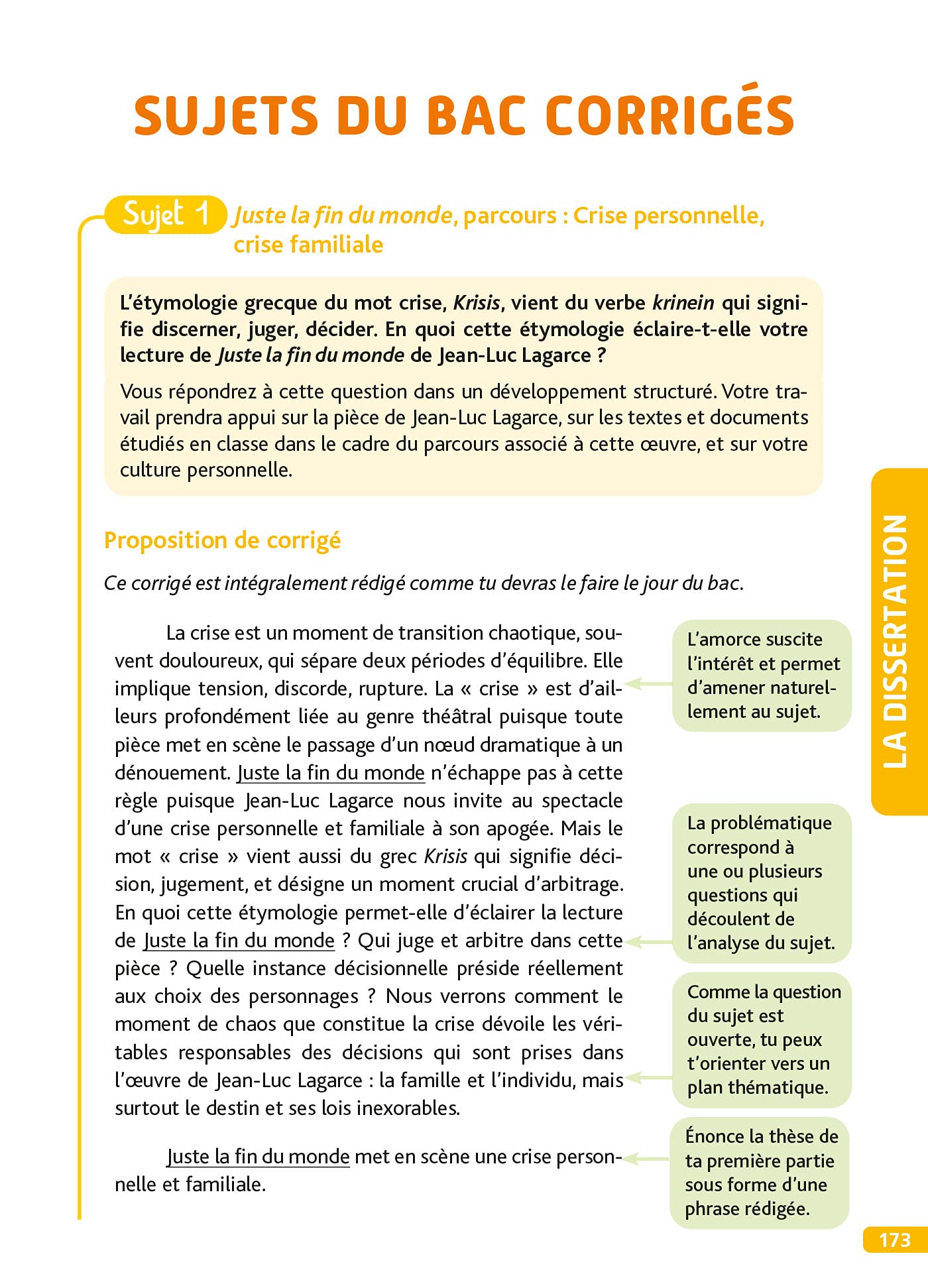 Dissertation Juste La Fin Du Monde Corrigé