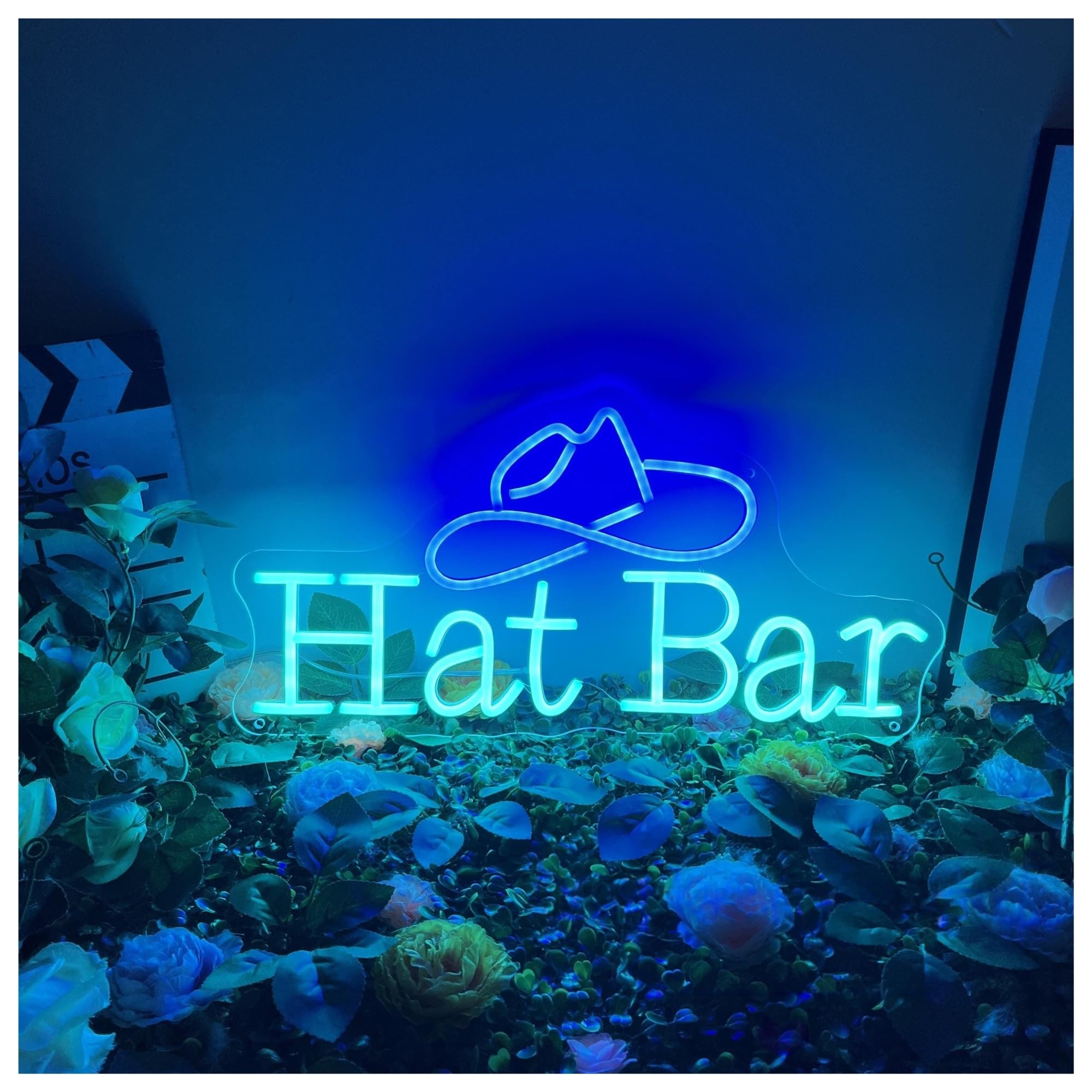 RONGCH Hanging Art Signs Hat Bar Neon Sign Cowboy Decor Room Bedroom Game Pet Store Birthday Party Business Restaurant Convenience Stores Supermarket 45cm