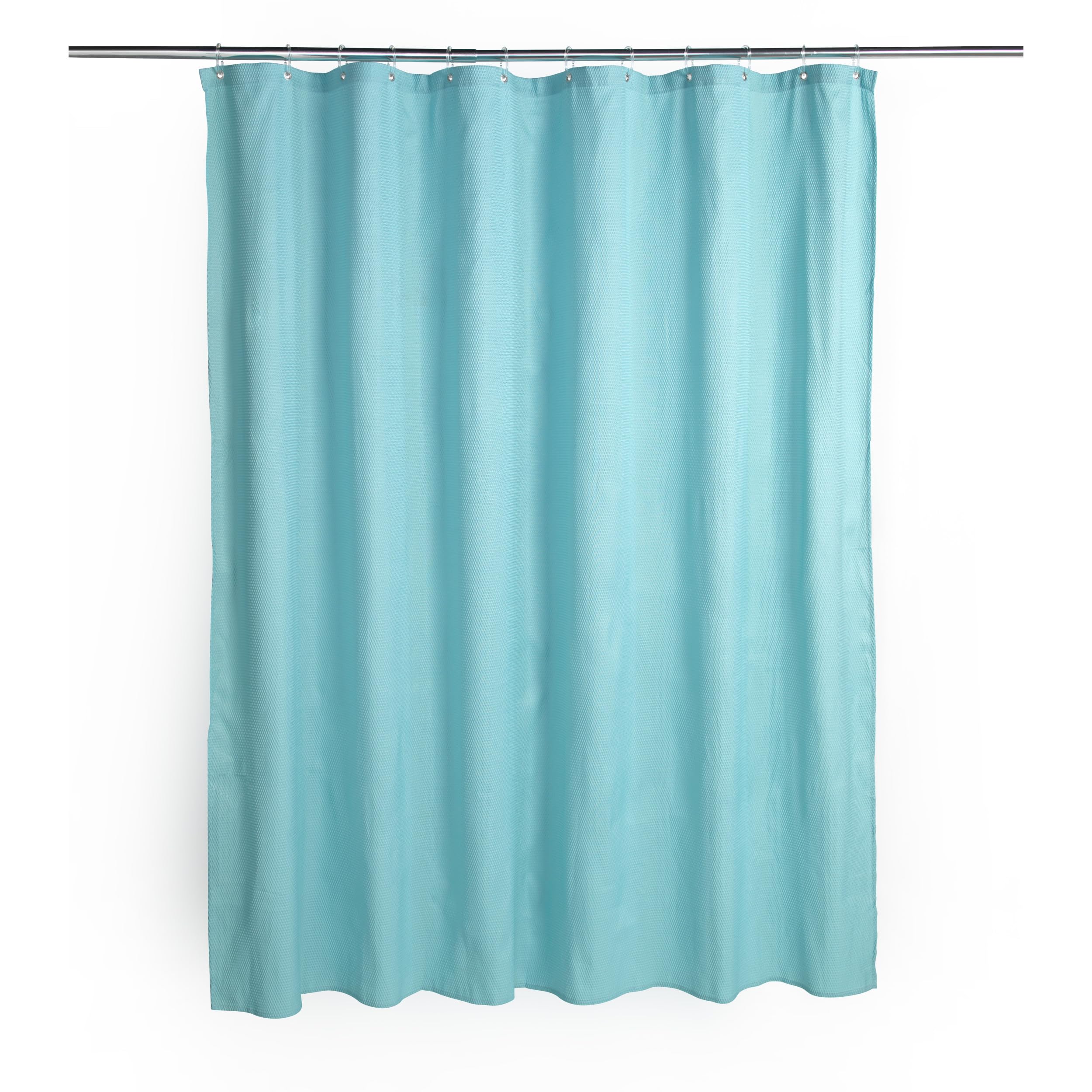 Beldray Blue Shower Curtain – Fast & Easy To Hang, Easily Wipe Clean, Stylish Waffle Design, 180 X 180 Cm, Bathroom Curtain