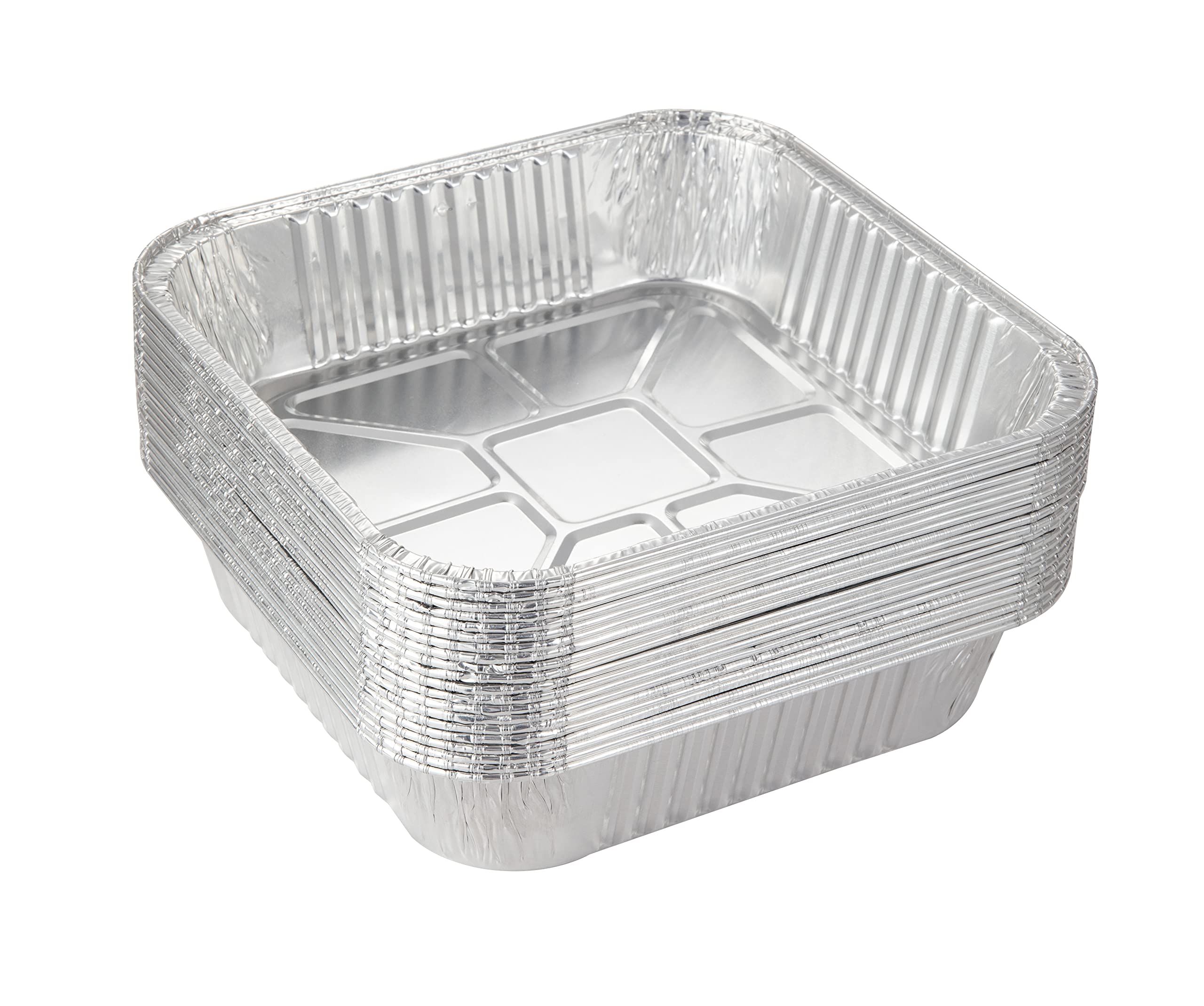 25pack- 8 x 8 Aluminum foil Pans Disposable Heavy Duty Square baking Cake Pan, Cooking Tins Homemade Breads Oven Pans,Foil Pan, Baking pan Roasting