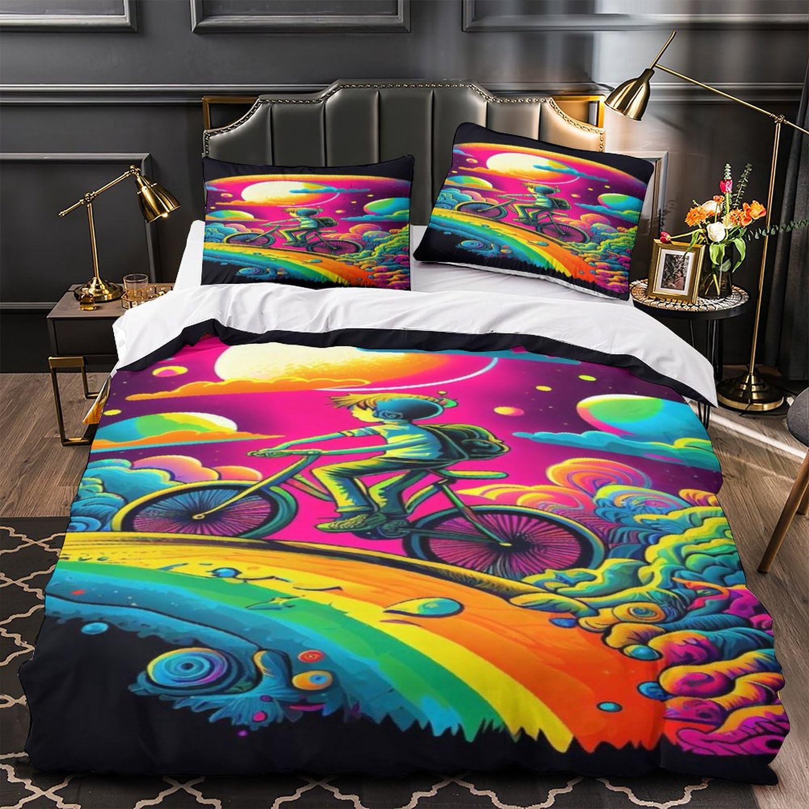 Parure de lit colorée cyclisme pour créer une déco de chambre ado dynamique et moderne