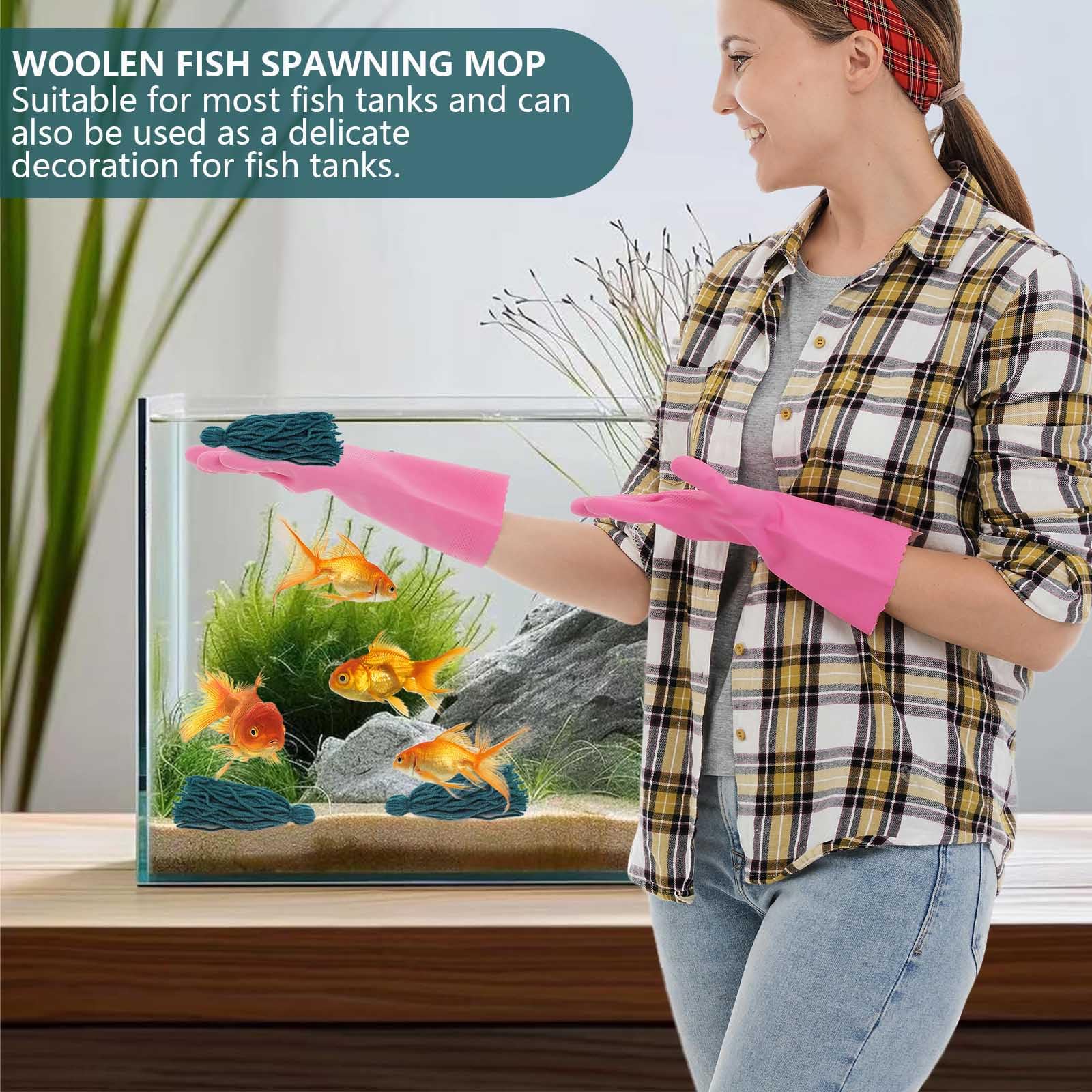 Piante per acquario, mocio per la deposizione delle uova, ideale per attaccare uova di pesce, facile da usare, perfetto per pesci angelo, gamberetti e piccoli pesci, migliora la decorazione