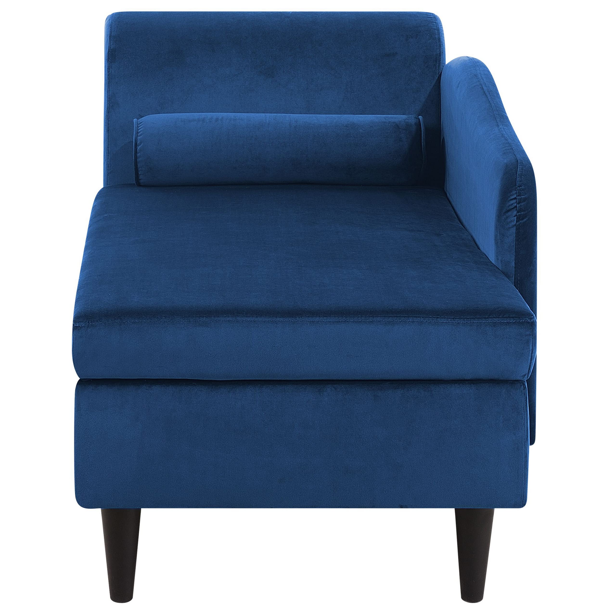 Chaise longue destra in velluto blu NIMES | Leroy Merlin