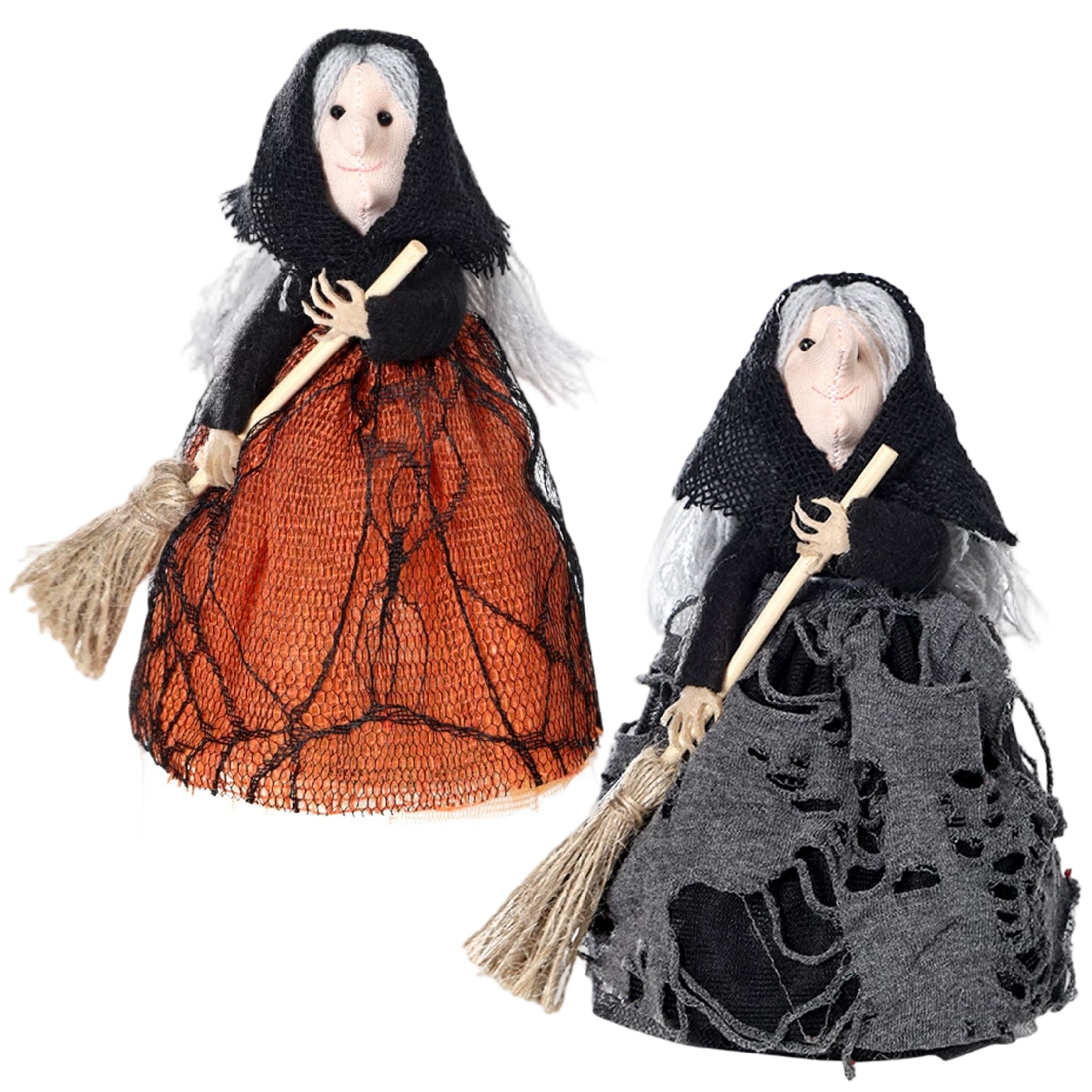 2pcs Witch Tree Topper with Skirt Halloween Tree Decor