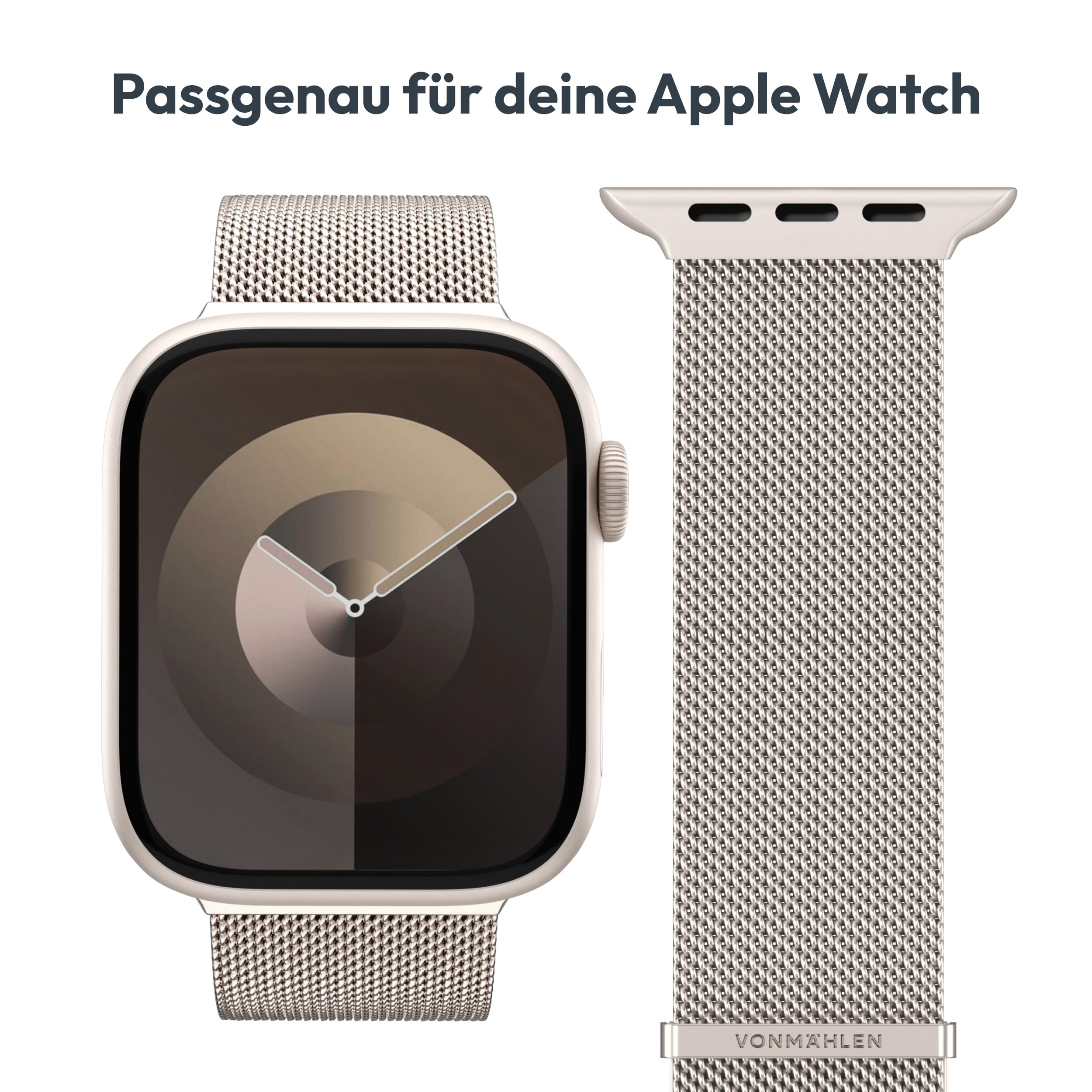 VONMÄHLEN Milanese Loop 2 – Stilvolles Edelstahlarmband mit Magnetverschluss, verstellbar, hochwertig, kompatibel mit Apple Watch