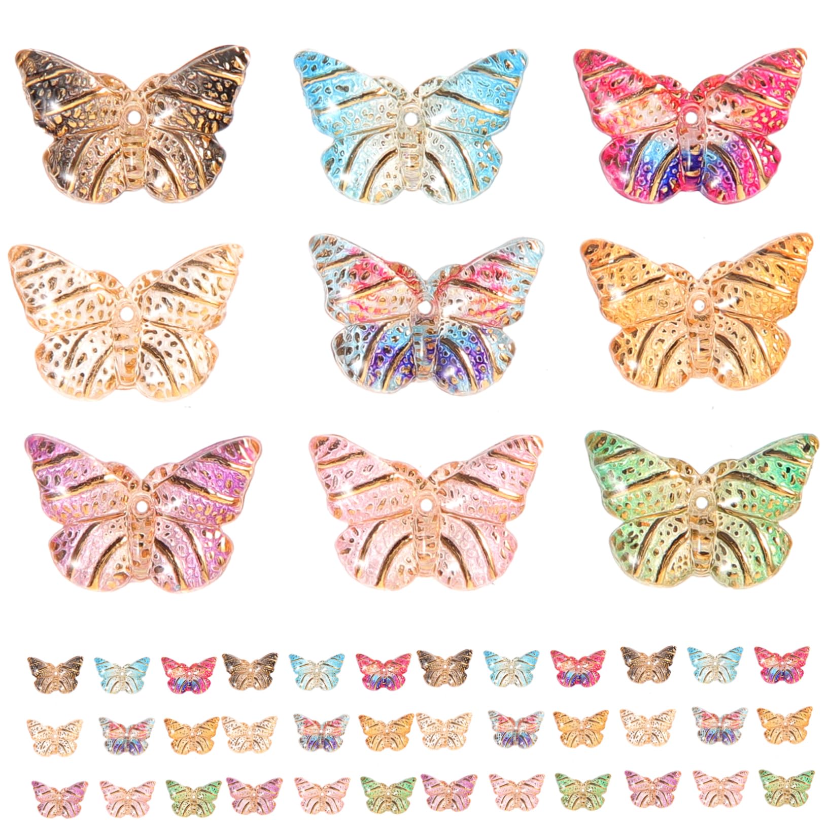 SHINEOFI 5 Juegos Lindos Dijes Para Pulseras Dijes De Alas De Dijes De Para Pulseras Dijes De Decorativos De Plástico Y Resina 100 Uds * 5