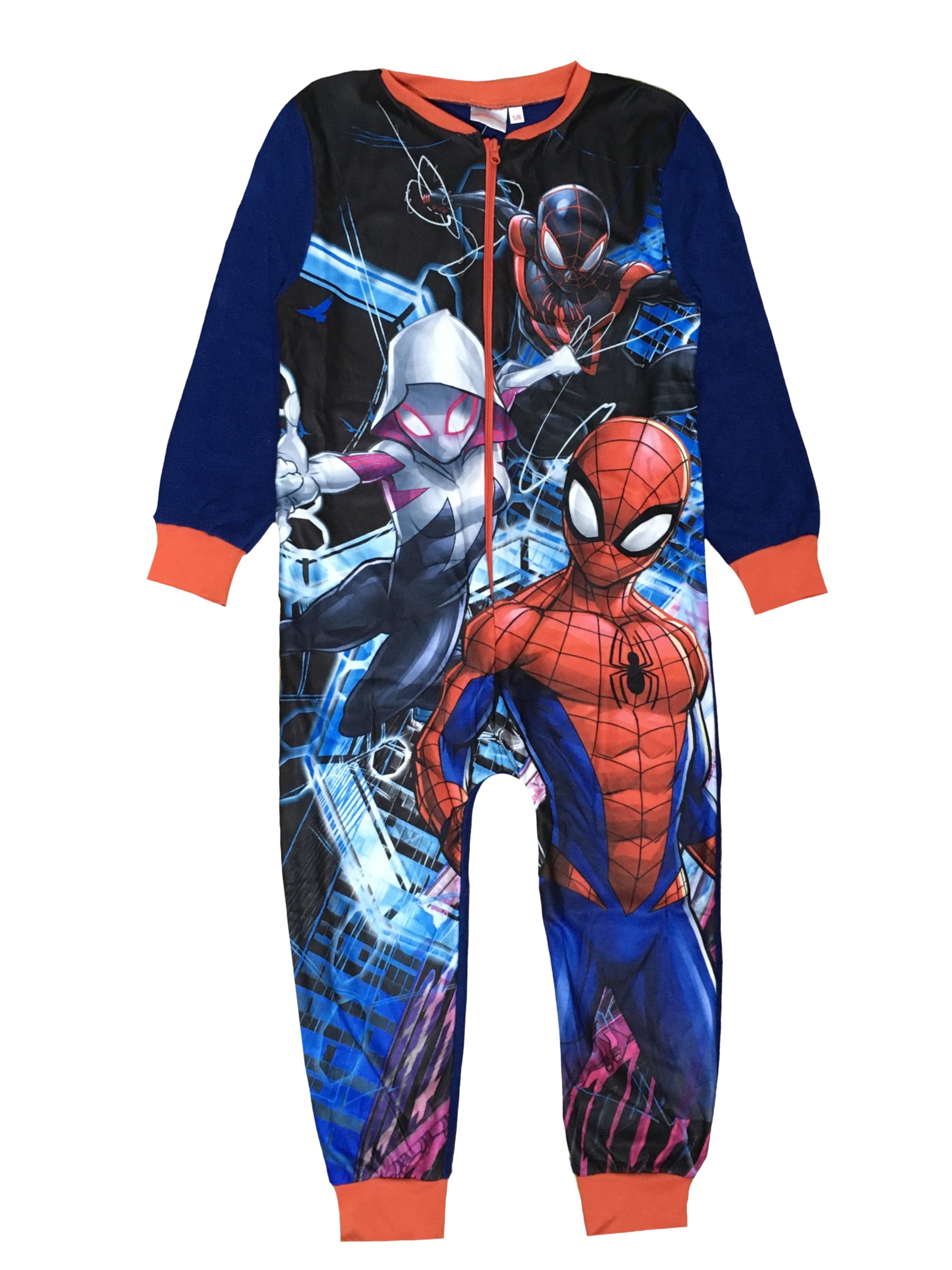Marvel Spiderman Boys Fleece Onesie, Multicoloured, Age 9-10 Years