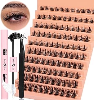 Eyelash Extension Kit, DIY Lash Extension Kit with 110pcs Cluster Lashes and Strong Hold Lash Bond and Seal and Lash Applicator D Curl Lash Clusters Kit DIY Lashes at Home for Self Application by Yawamica