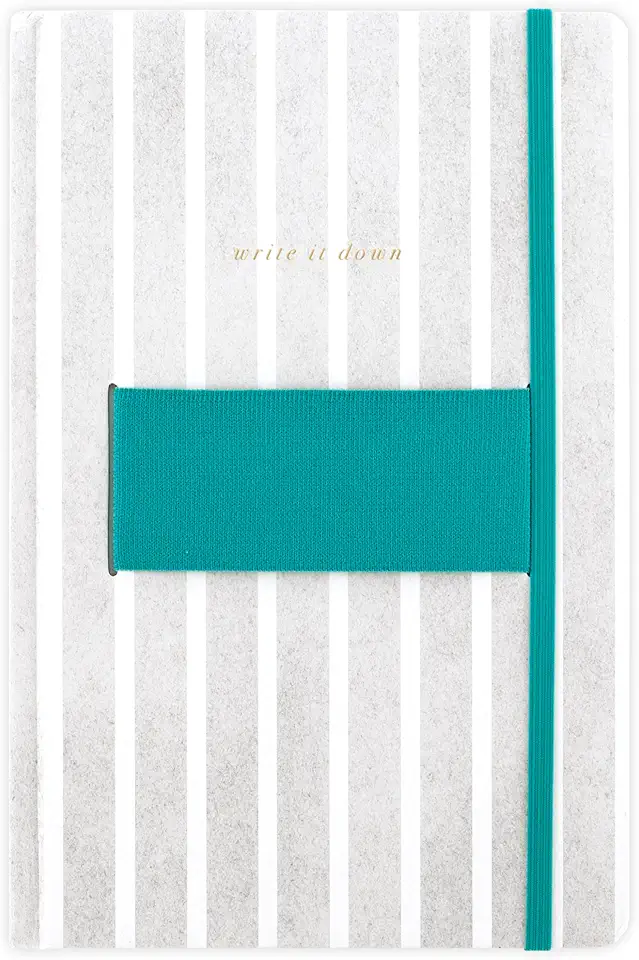 Mead Caderno 14,6 cm x 22,2 cm, 80 folhas, suporte para celular com bolso de armazenamento, capa dura, West Village, listra (WV0051F)