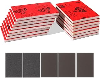Sanding Sponge, 15 Pcs 320-2500 Grit Sanding Block Pads Dry Wet Sanding Sponge Soft Foam Fine Drywall Sandpaper for Crafts Reusable for Furniture Wood Model Drywall Metal Rust Removal
