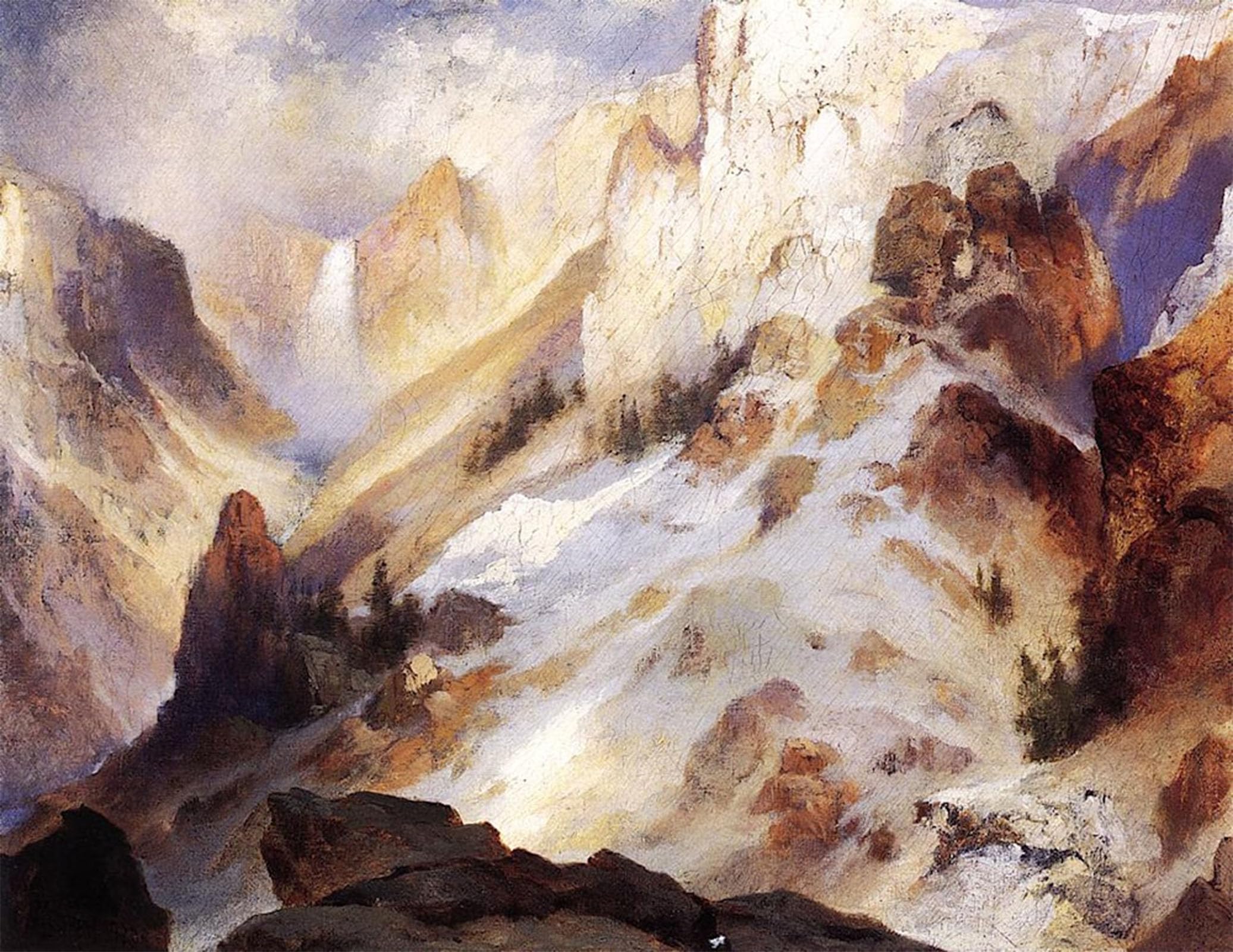 POSTERIIk Famous Print Pop Art Wall Art Graffiti Yellowstone Canyon by Thomas Moran Art Prints for Home Decor 60x90cm